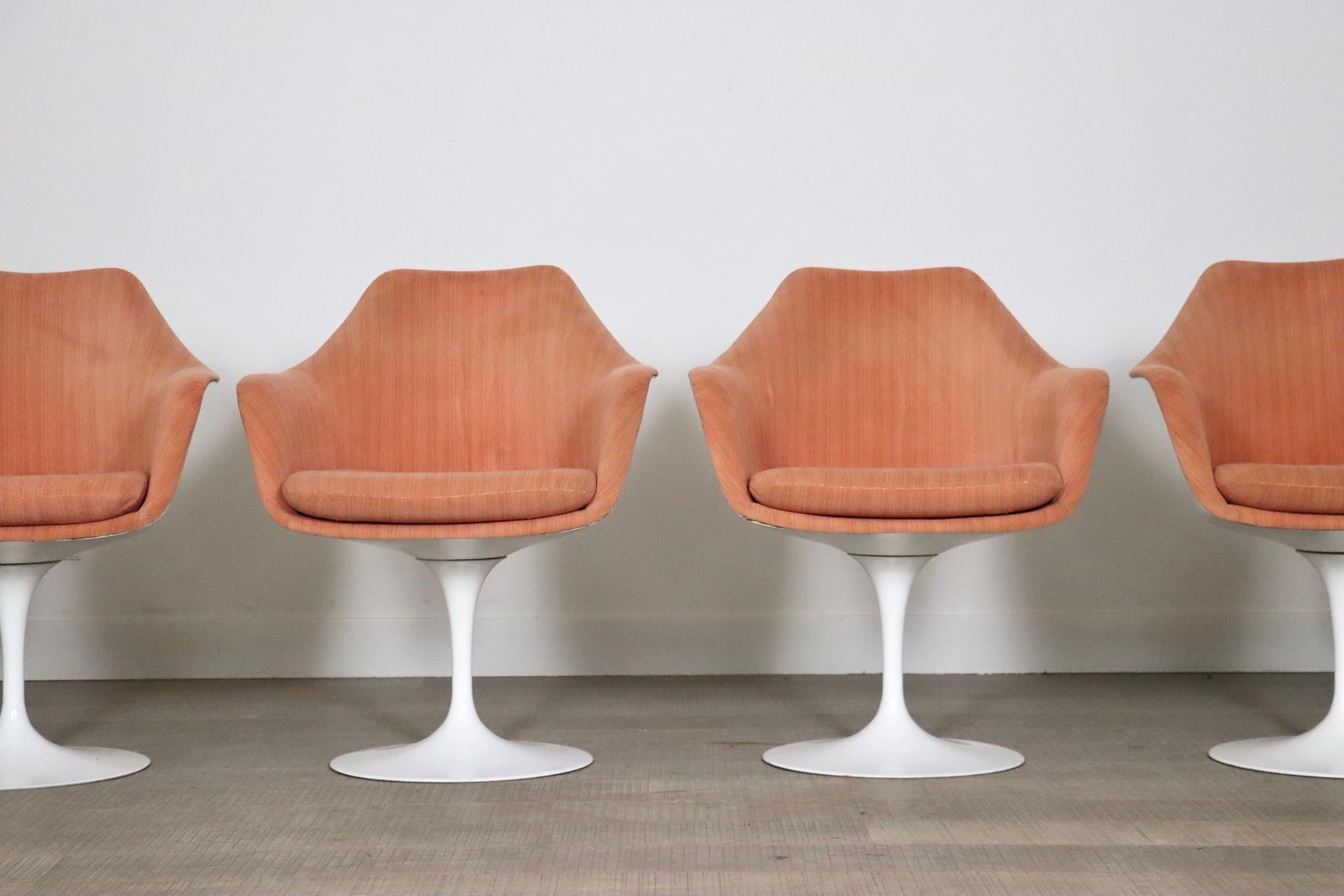 Mid-20th Century Set Of 6 Vintage Tulip Dining Chairs By Eero Saarinen For Knoll, 1960s