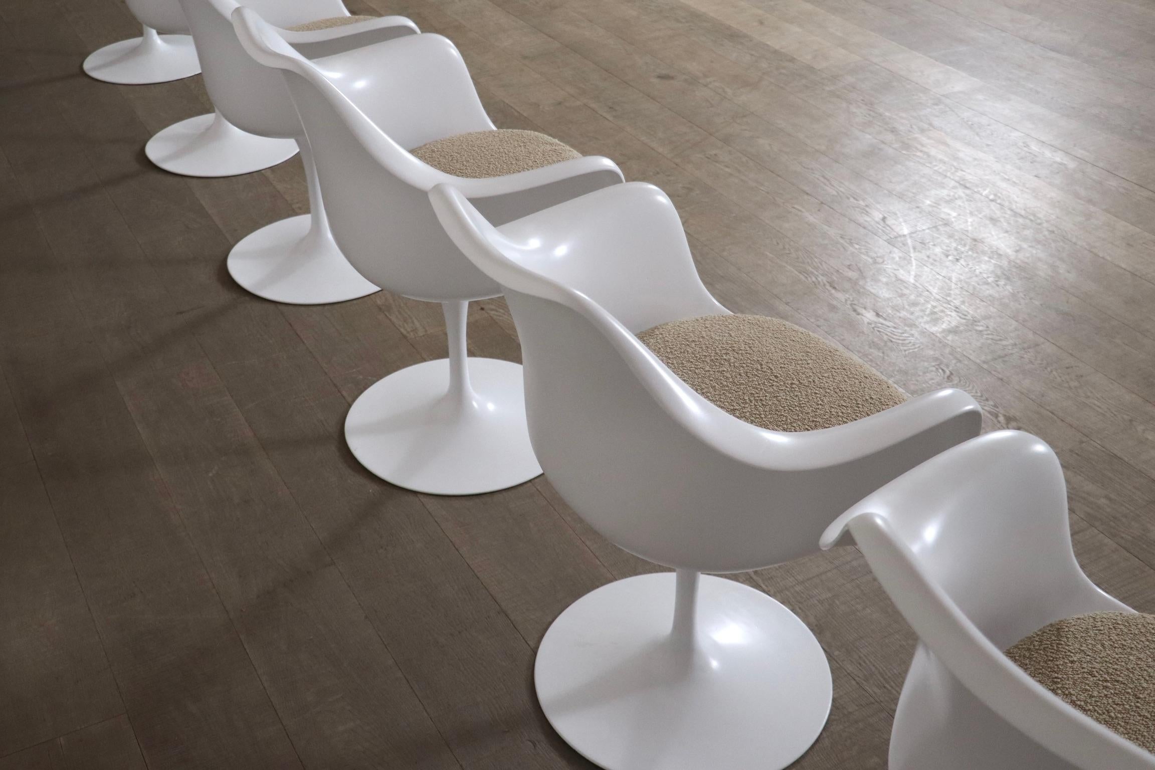 Set di 6 sedie da pranzo Tulip vintage di Eero Saarinen per Knoll, anni '70 1