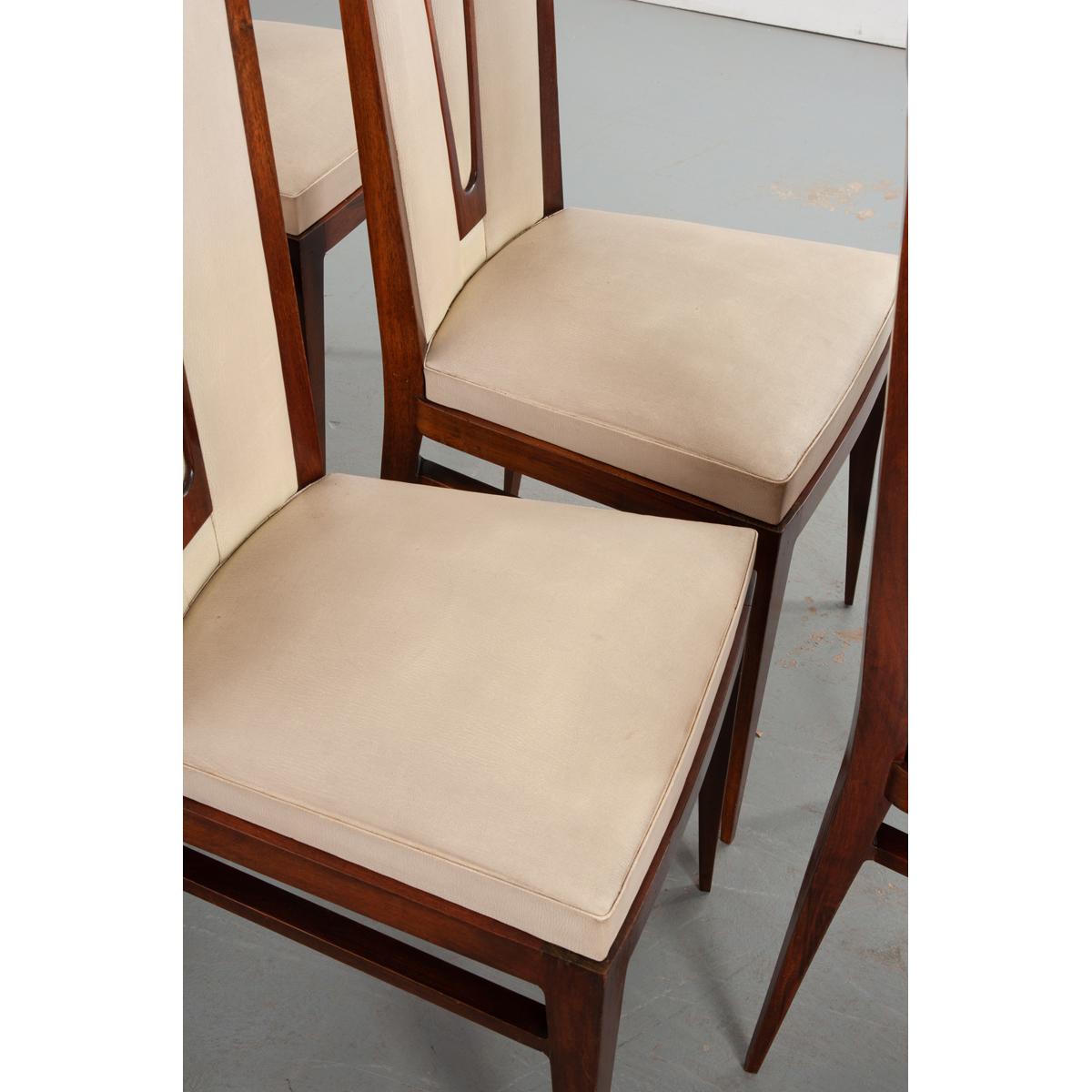 Set of 6 Vintage Upholstered Dining Chairs For Sale 5