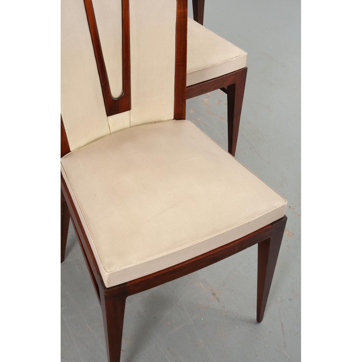 20th Century Set of 6 Vintage Upholstered Dining Chairs For Sale