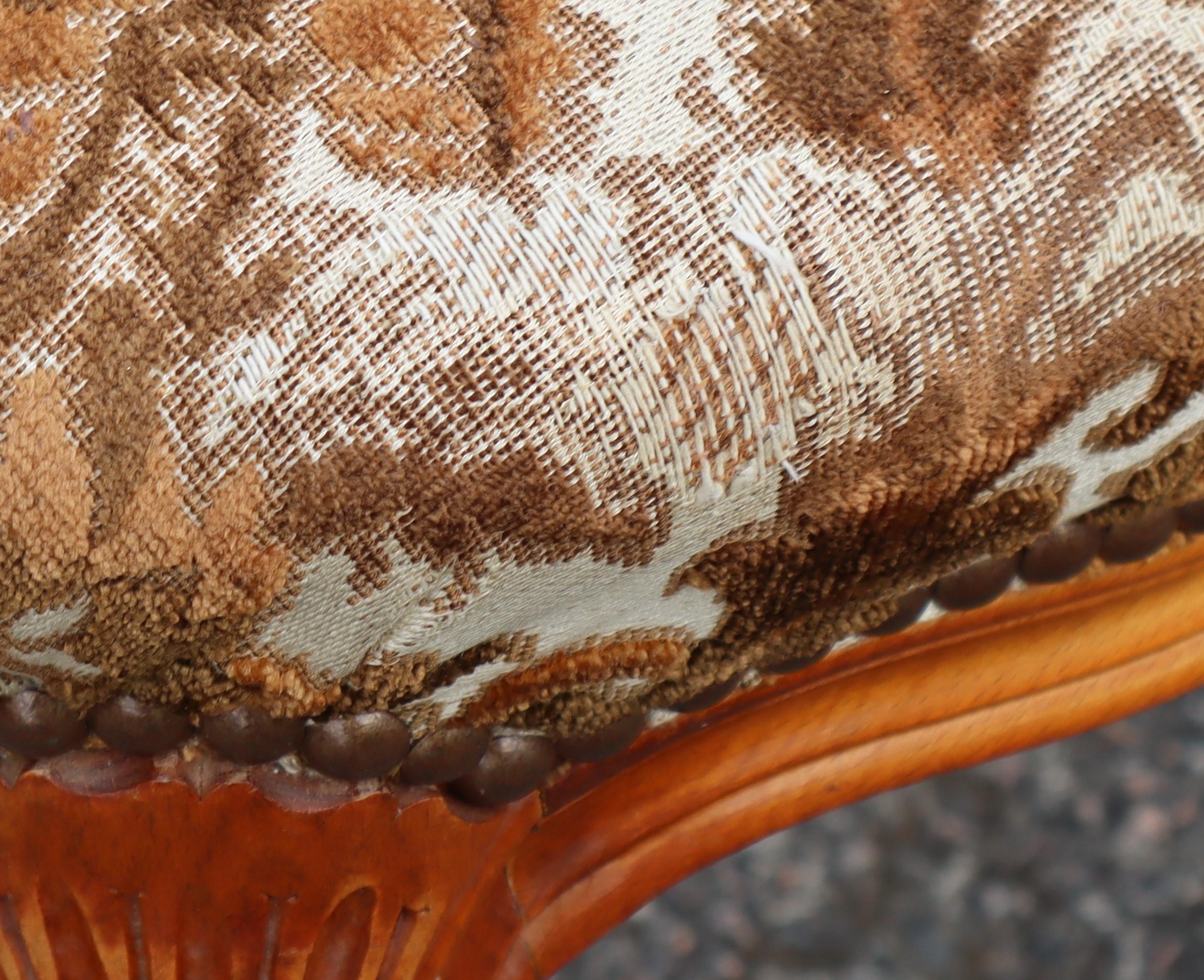 Set of 6 vintage upholstered Dining Chairs-Style Louis XV-70s For Sale 10