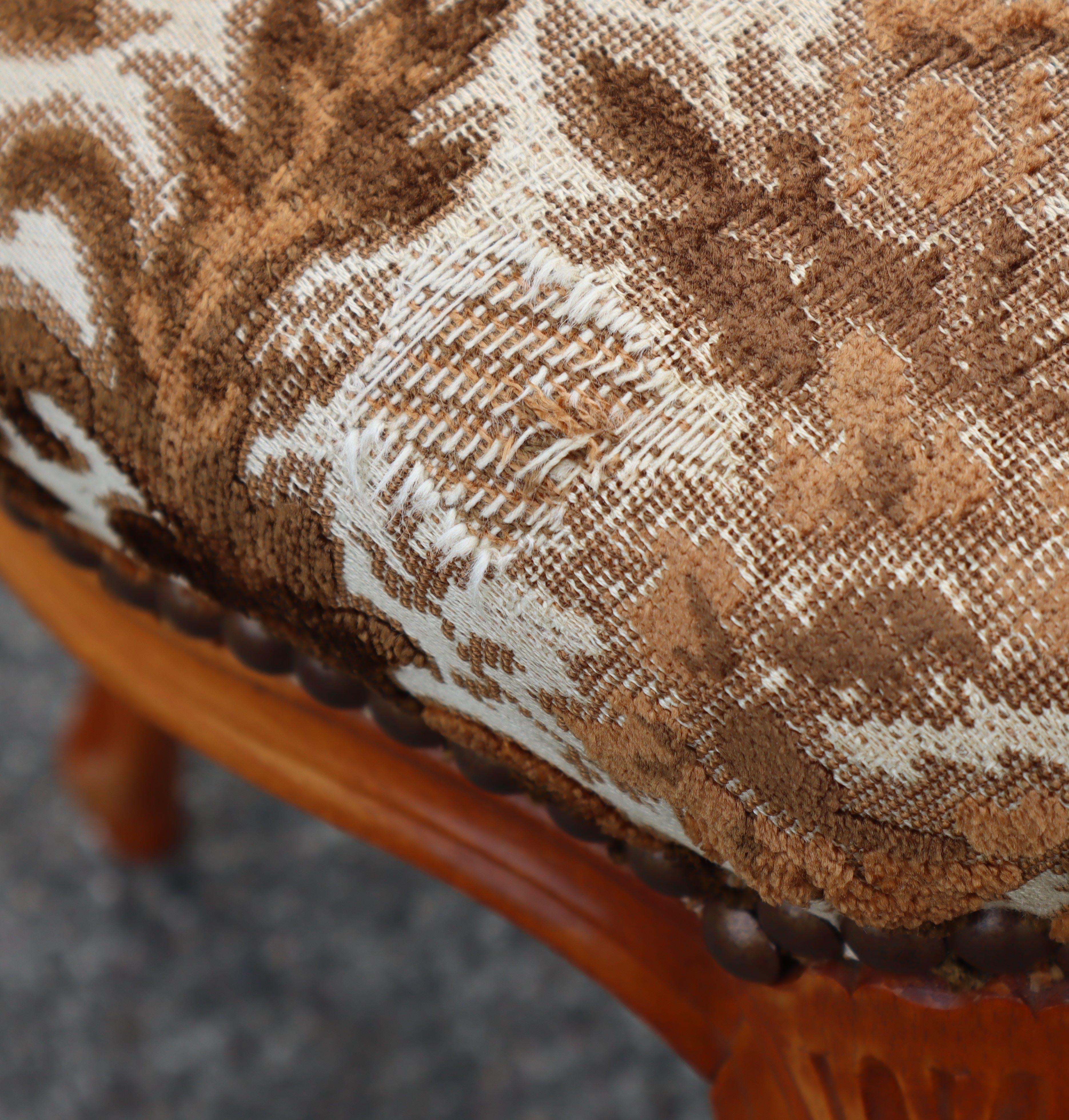 Set of 6 vintage upholstered Dining Chairs-Style Louis XV-70s For Sale 12