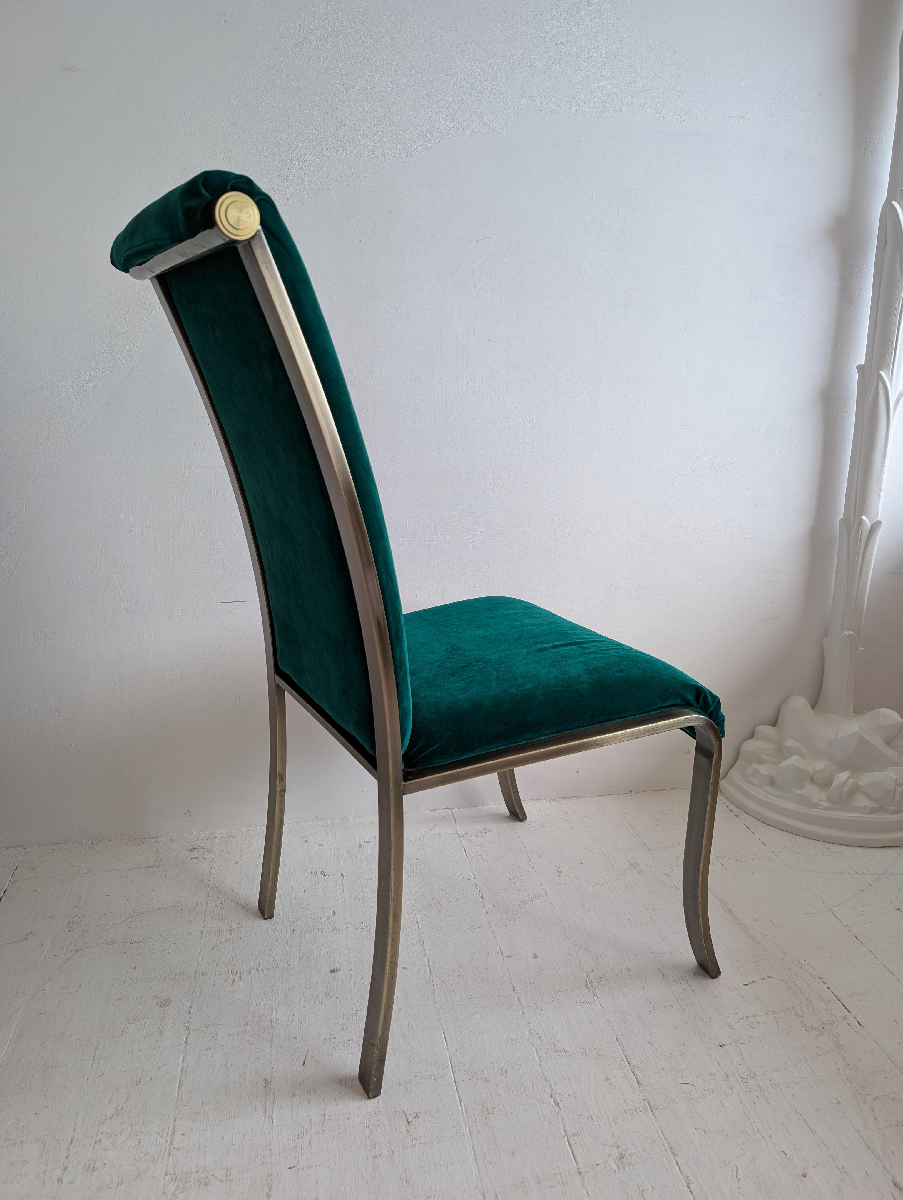 Set di 6 sedie da pranzo vintage in velluto Milo Baughman per D.I.A., anni '70-'80 in vendita 4