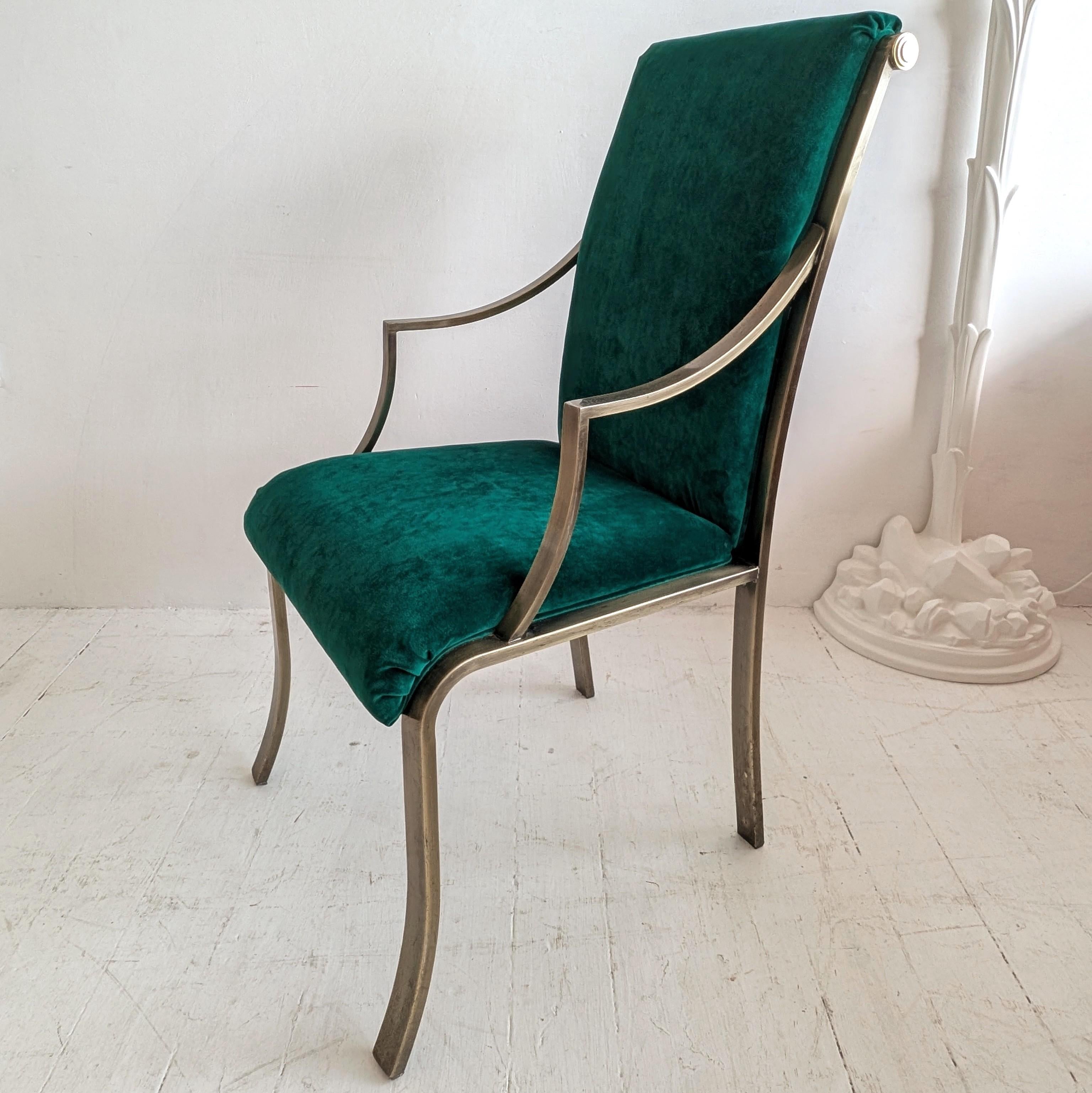 Set di 6 sedie da pranzo vintage in velluto Milo Baughman per D.I.A., anni '70-'80 in vendita 1