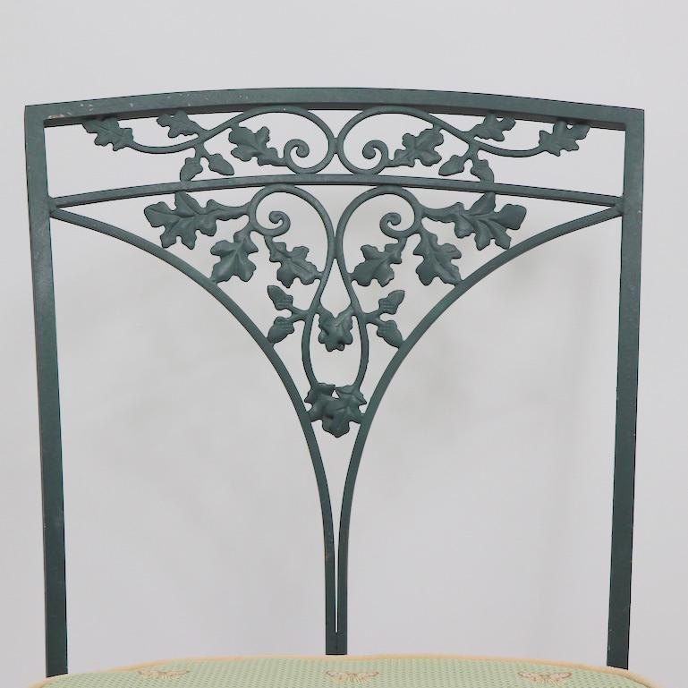 Set of 6 Vintage Woodard Wrought Iron Dining Chairs 2