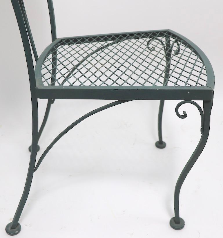 Set of 6 Vintage Woodard Wrought Iron Dining Chairs 4