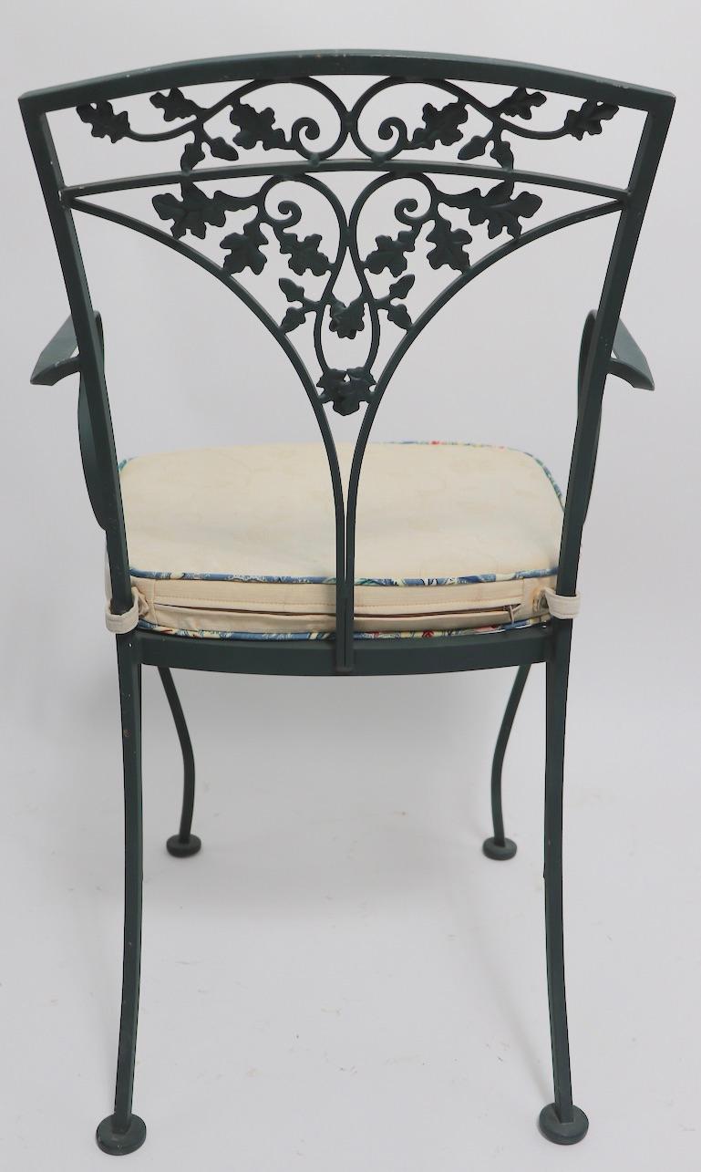 20th Century Set of 6 Vintage Woodard Wrought Iron Dining Chairs