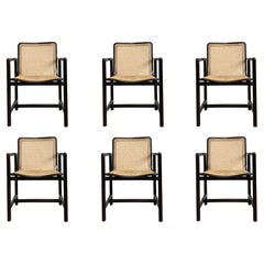 Set of 6 Vintage Wooden Chairs, Cane seat, Branko Ursic for Stol Kamnik, 1970s