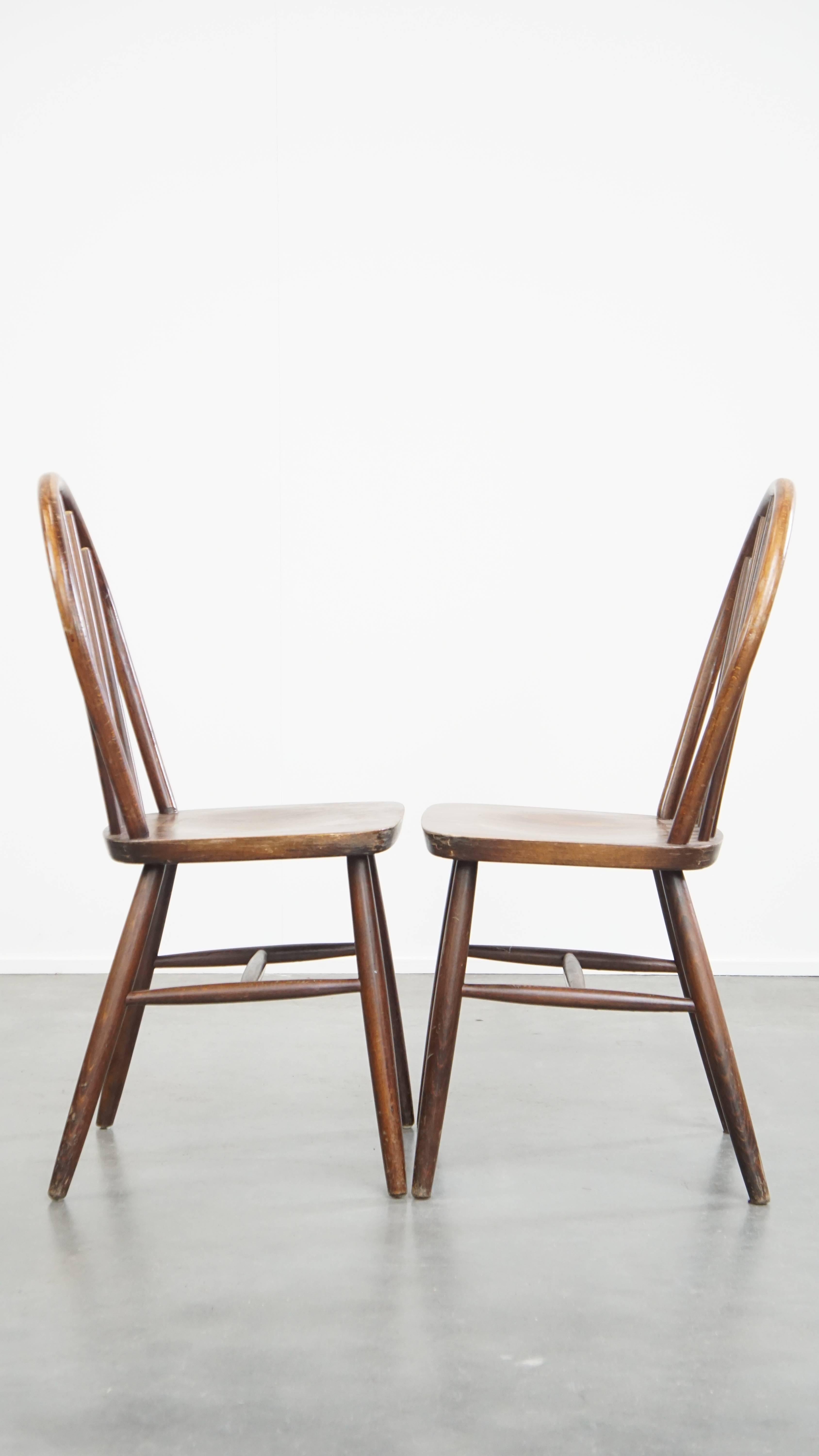 Romain classique Ensemble de 6 chaises Windsor en bois de style anglais des années 1970 en vente