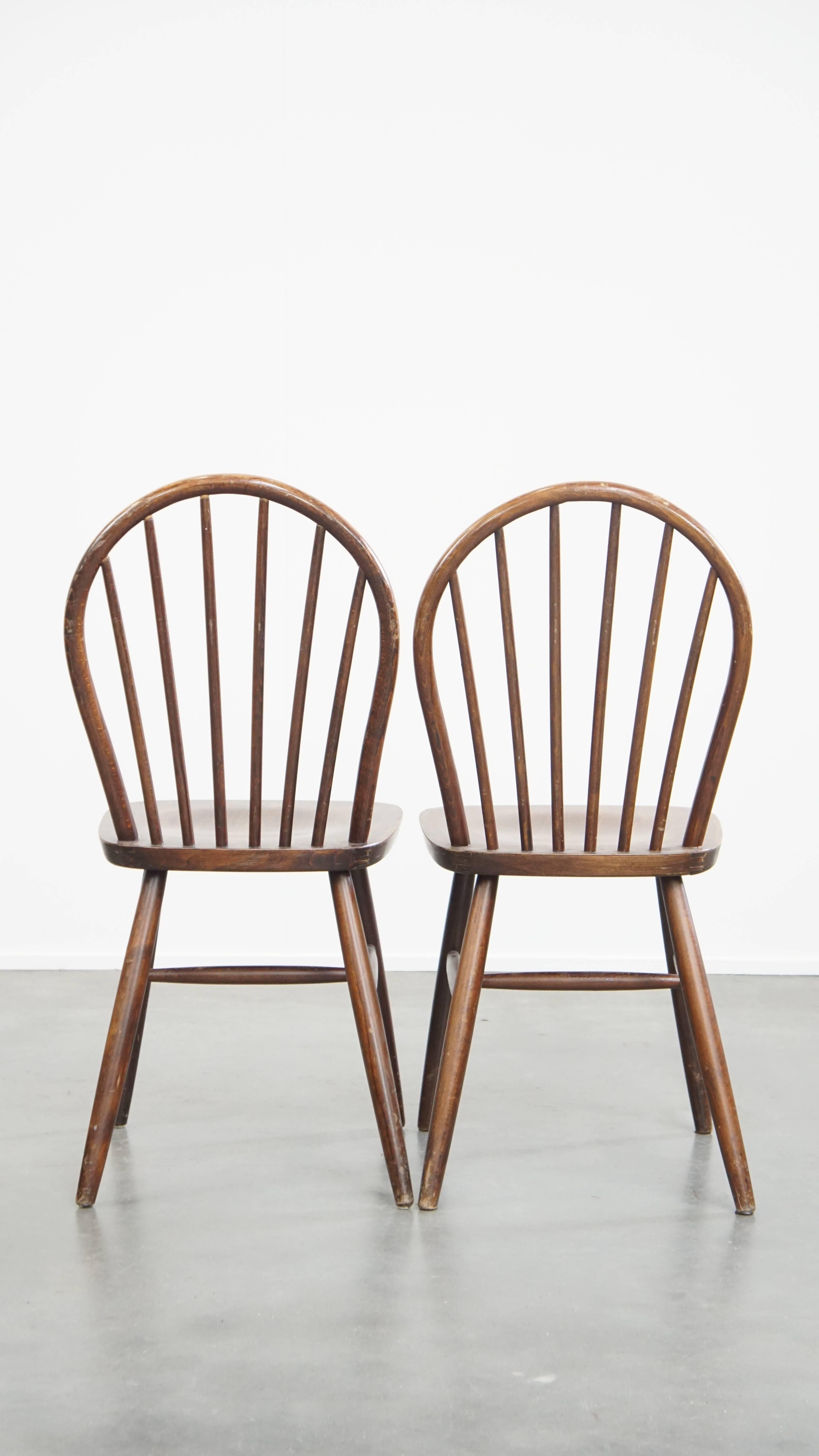 Fait main Ensemble de 6 chaises Windsor en bois de style anglais des années 1970 en vente
