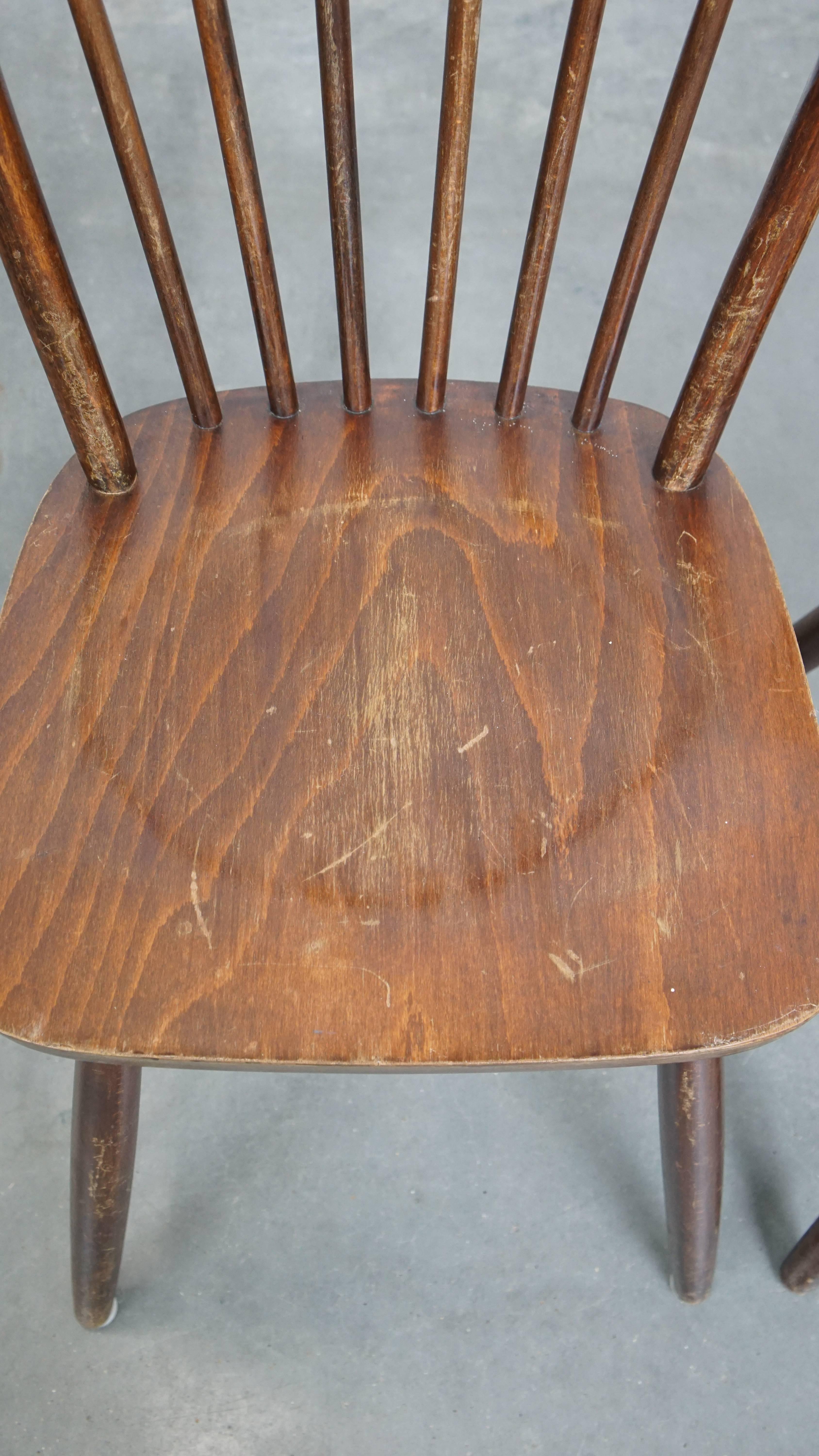 Fin du 20e siècle Ensemble de 6 chaises Windsor en bois de style anglais des années 1970 en vente