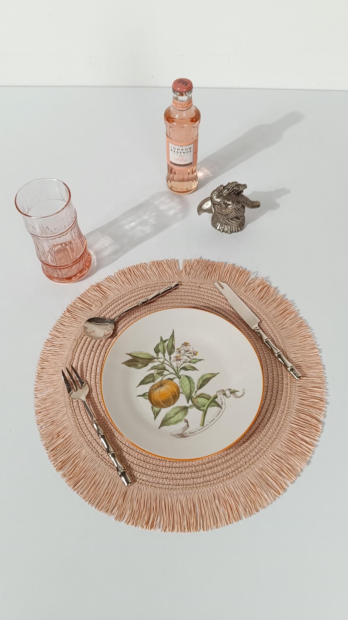 6er Set VintageFaux Bamboo Highball / Bechergläser aus pfirsichrosa Glas, 70er Jahre im Angebot 3