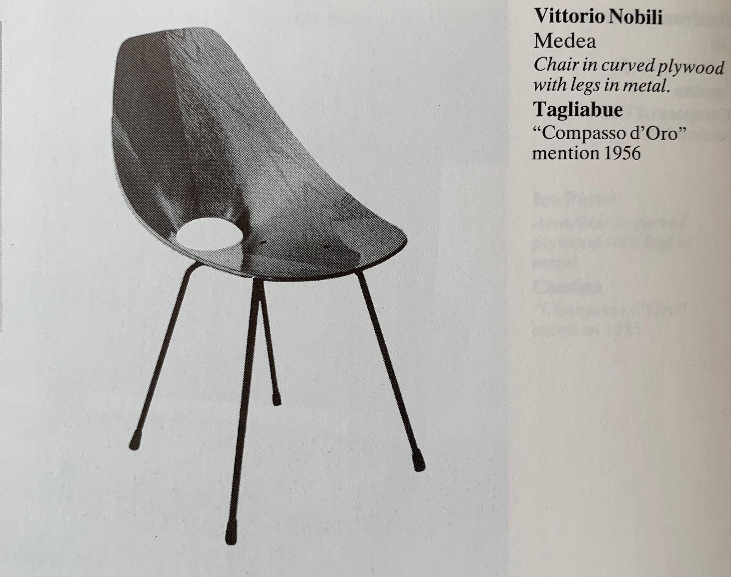 Set of 6 Vittorio Nobili Medea Plywood Side Chairs from Italy, 1956 13