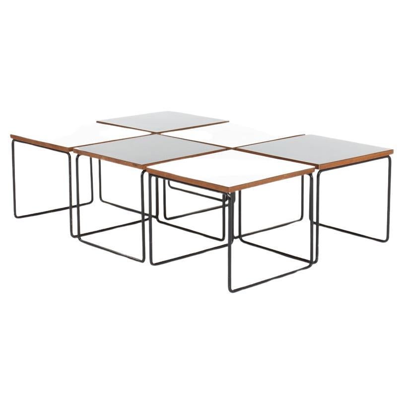 Set of 6 Volante coffee tables by Pierre Guariche for Steiner 1950 For Sale