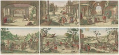Set of 6 Vue d’Optique Prints – Story of Joseph in Egypt, Hand-Colored, c.1770