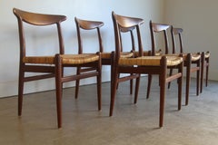Set of 6 W2 Dining Chairs by Hans J. Wegner