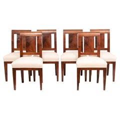 Set of 6 Walnut Dining Chairs, 20th Century