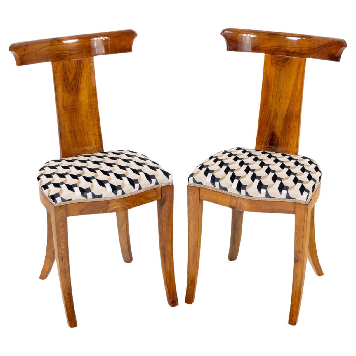Set of 6 Walnut Dining Chairs, Italy Mid-20th Century