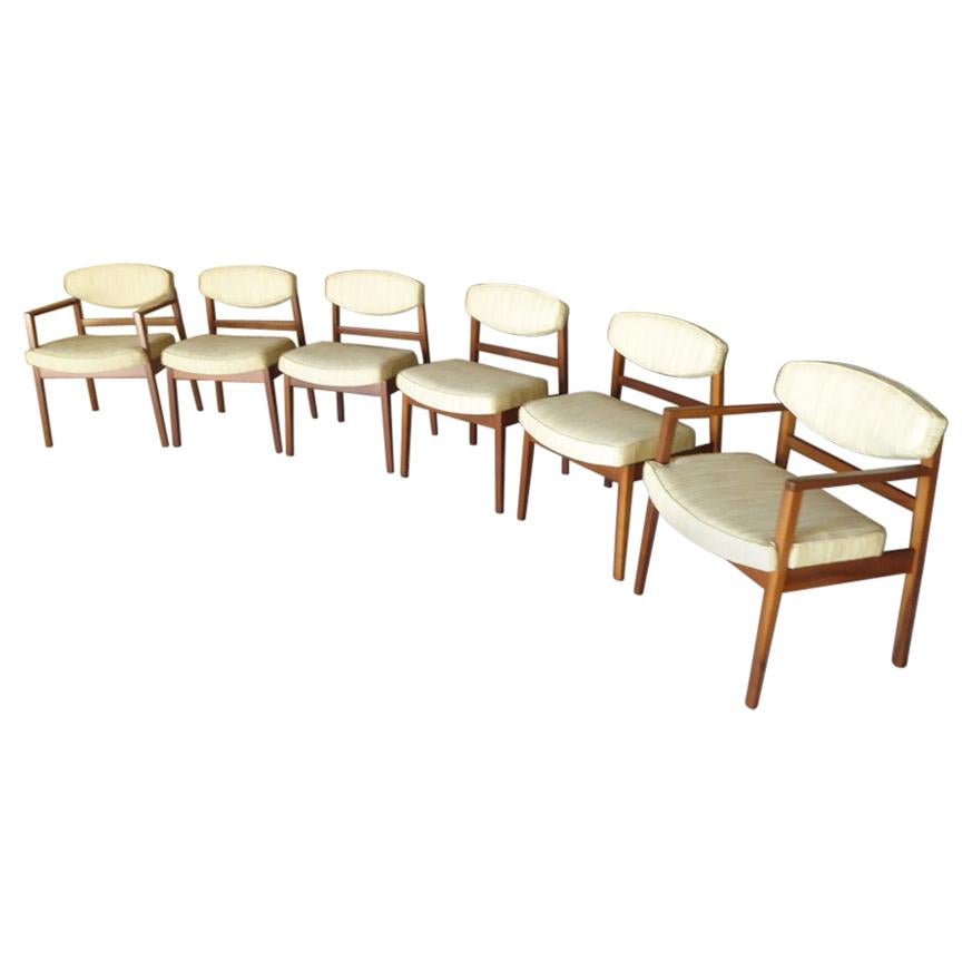 Set of 6 Walnut Framed Dining Chairs Designed by George Nelson for Herman Miller For Sale