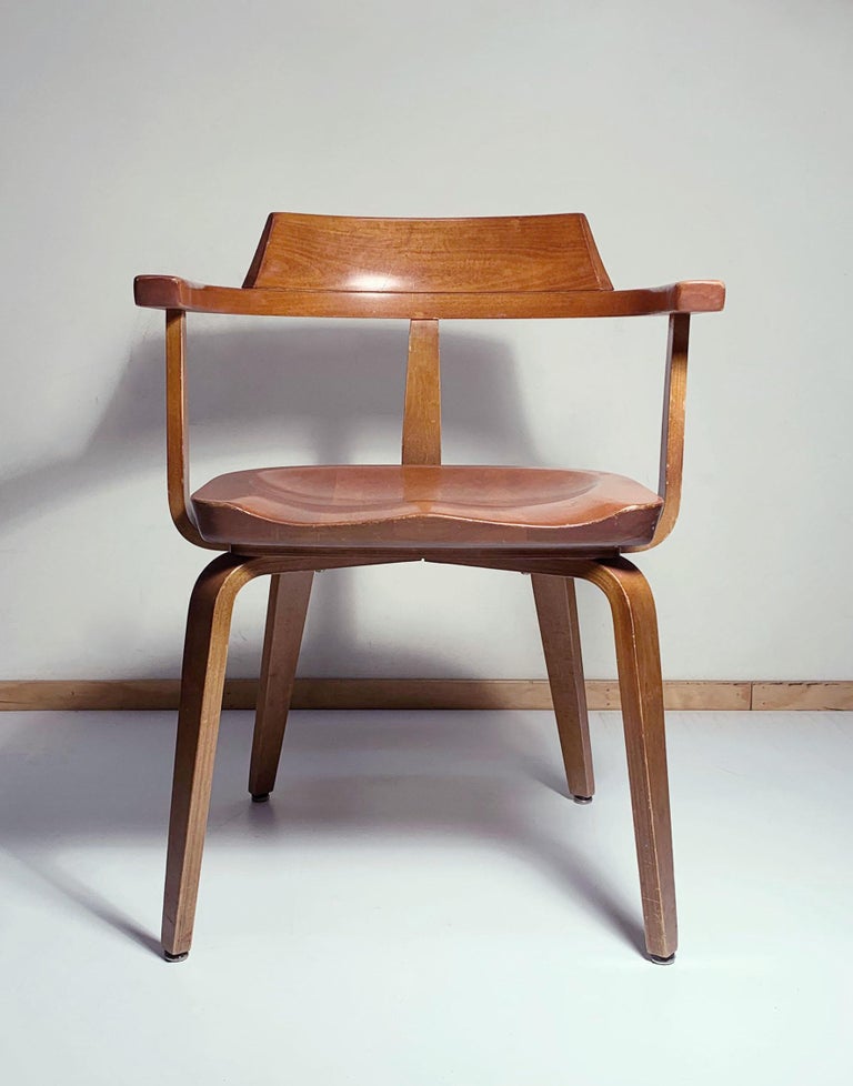 Walter Gropius chairs for Thonet. Additional chairs in stock if a larger set is required.