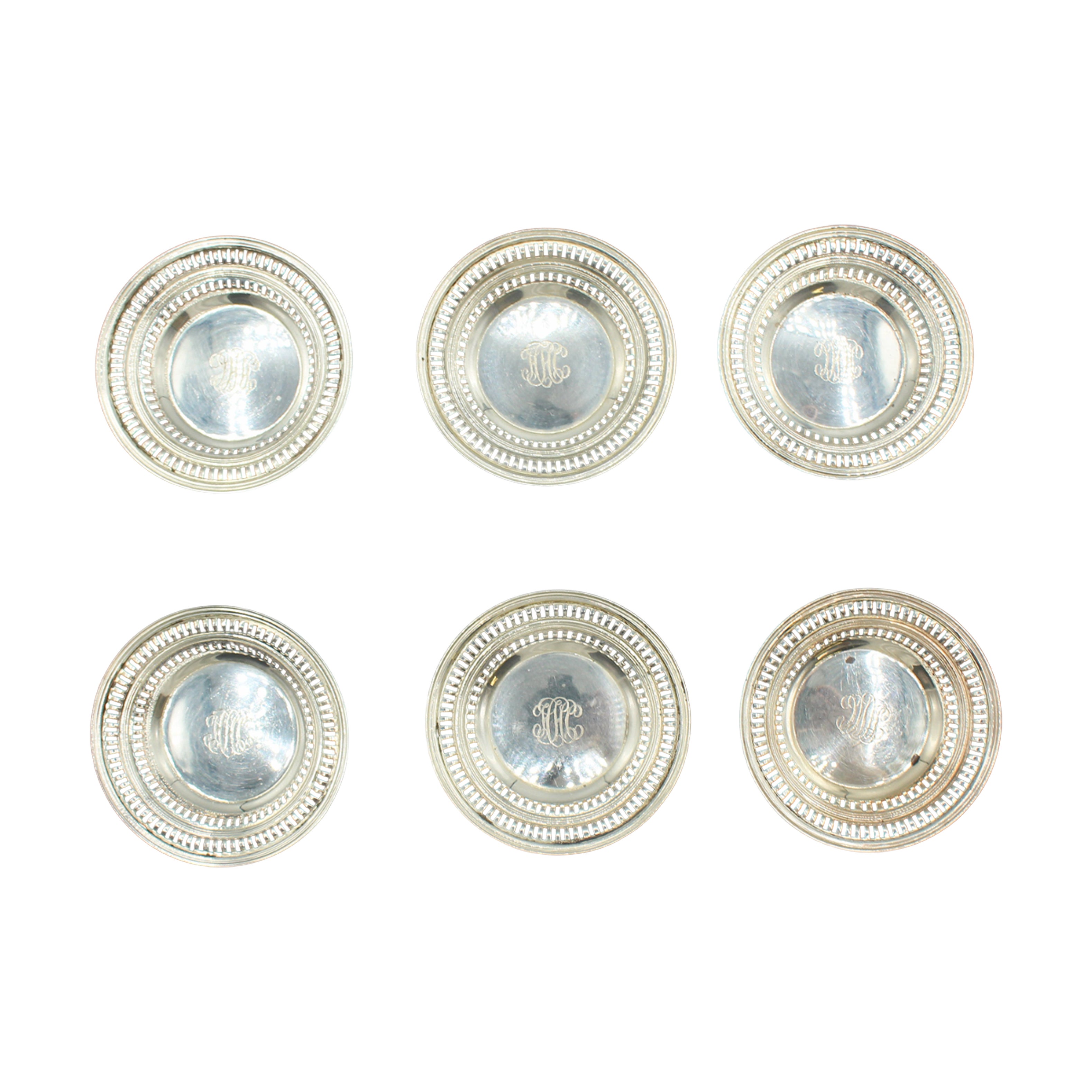 Satz von 6 Watson Co. Einzelne Nuss-/Minzschalen aus Sterling Silber im Angebot