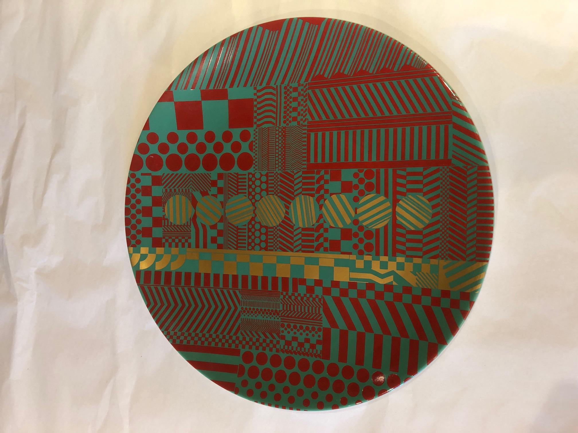 Late 20th Century 6 Wedgwood bone china Variations on Geometric Theme Plates by Edwardo Paolozzi For Sale