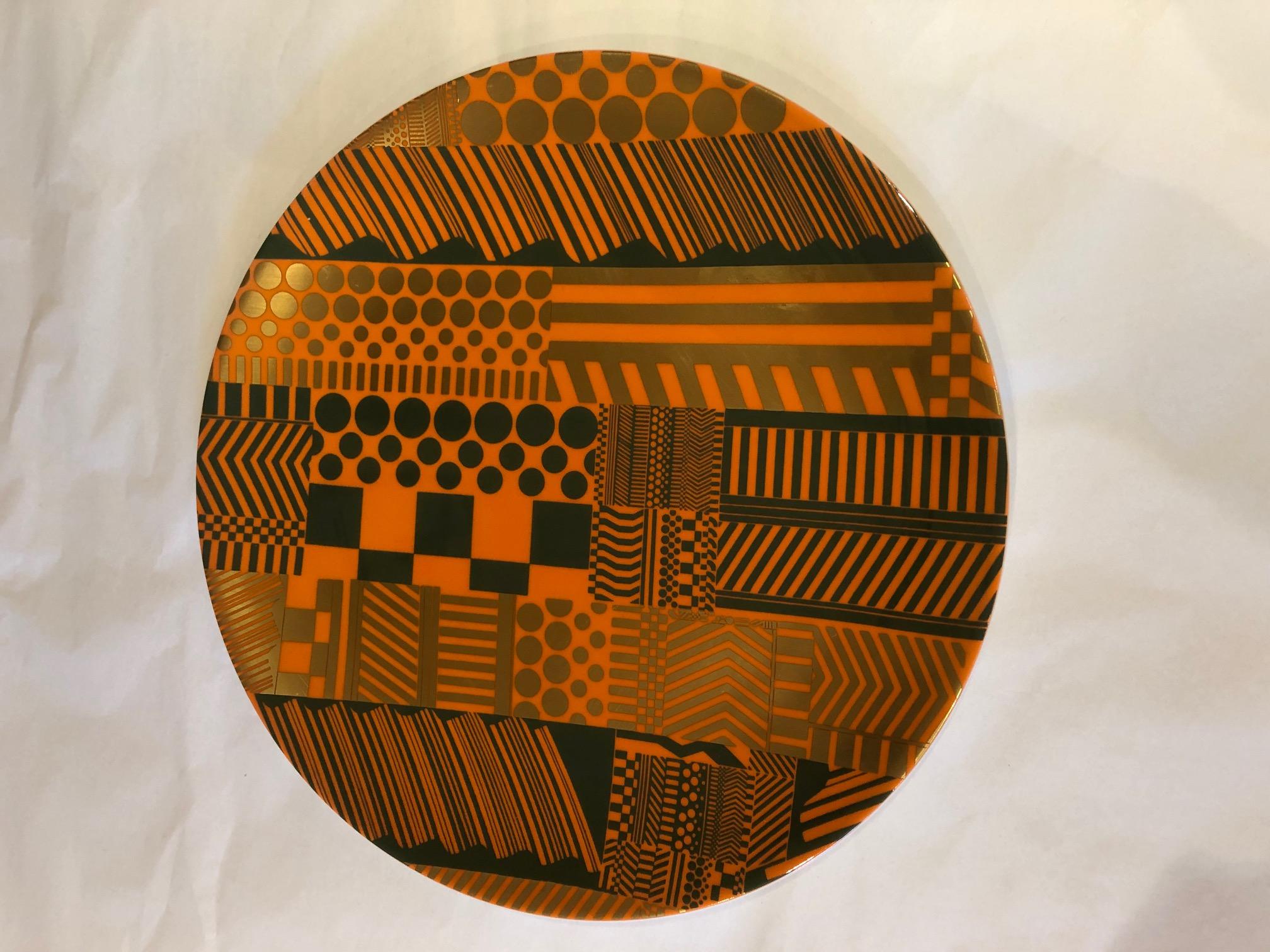 Porcelain 6 Wedgwood bone china Variations on Geometric Theme Plates by Edwardo Paolozzi For Sale