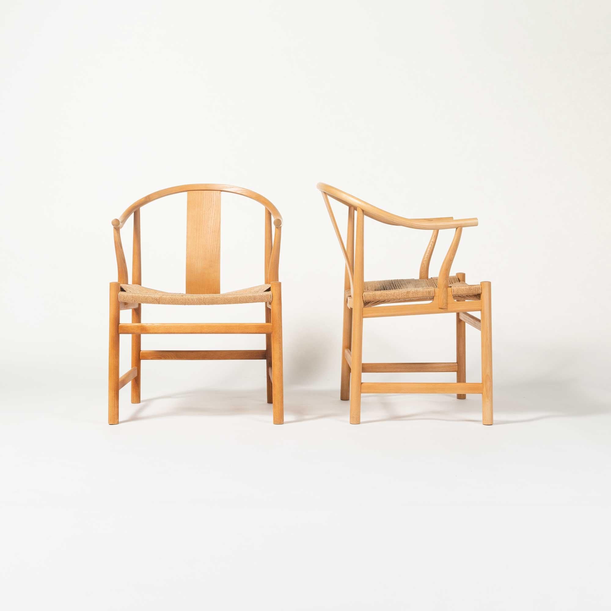 At the Cabinetmakers' Guild's Autumn Exhibition in 1943, Wegner presented his first version of a chair inspired by an old Chinese chair, which he had seen at the Danish Museum of Industrial Arts. Since then, more versions have appeared. The