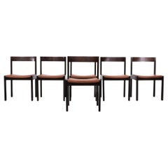 Set of 6 Wenge Dining Chairs Design Gerard Geytenbeeg, 1960s, Dutch