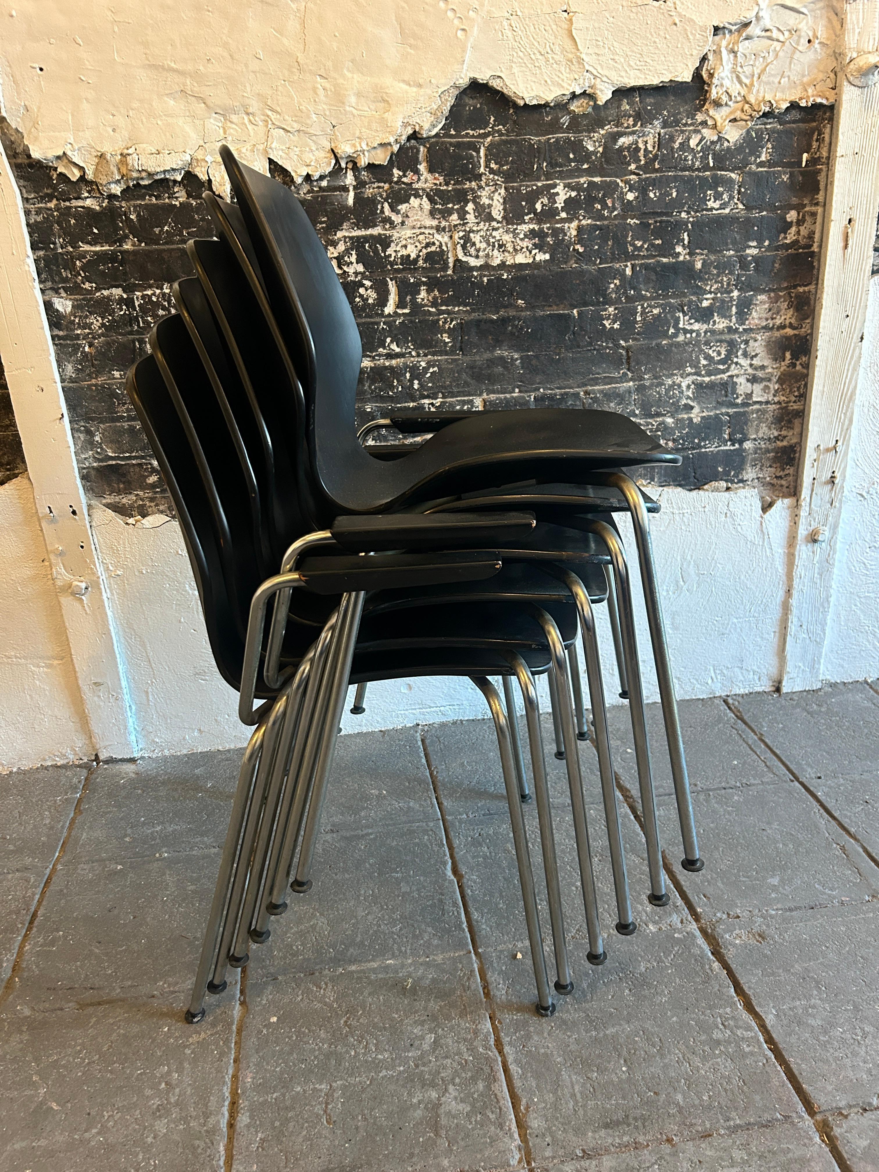 Ensemble de 6 chaises de salle à manger en bois courbé Westnofa Norvège en vente 4