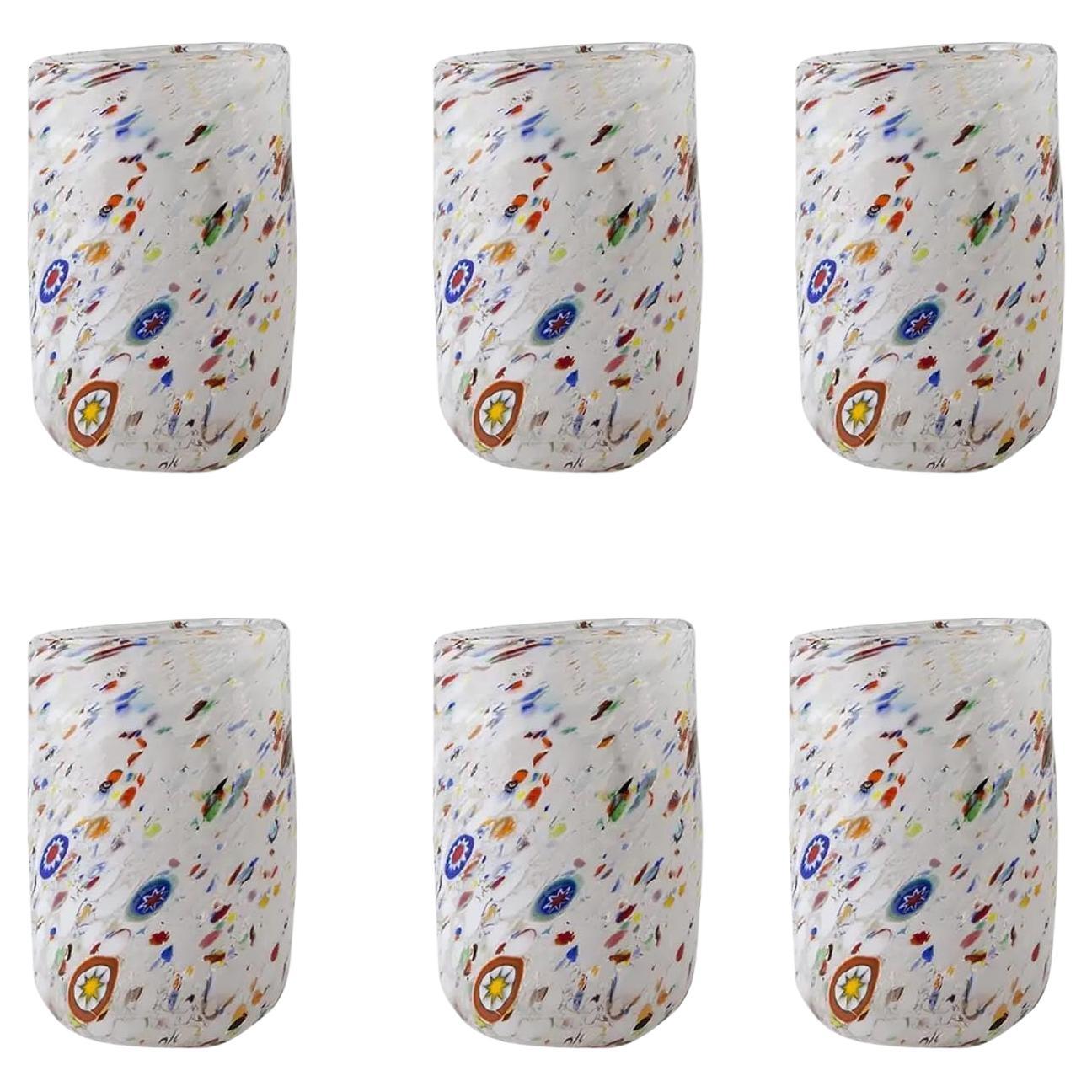 Lot De 6 Verres à Boire Orangina Vintage - Multicolore, Rétro Et Bien Conservé