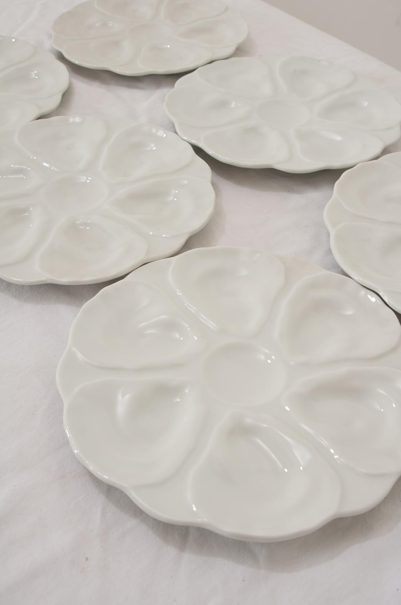 Other Set of 6 White Oyster Plates