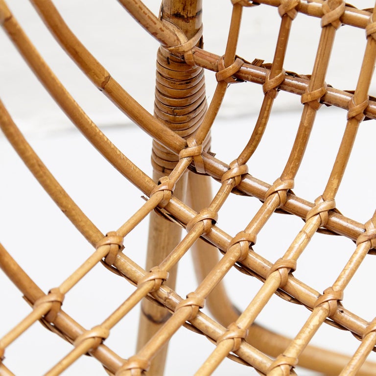 Set of 6 Wicker Chairs by Tito Agnoli for Bonacina, circa 1960 at 1stDibs