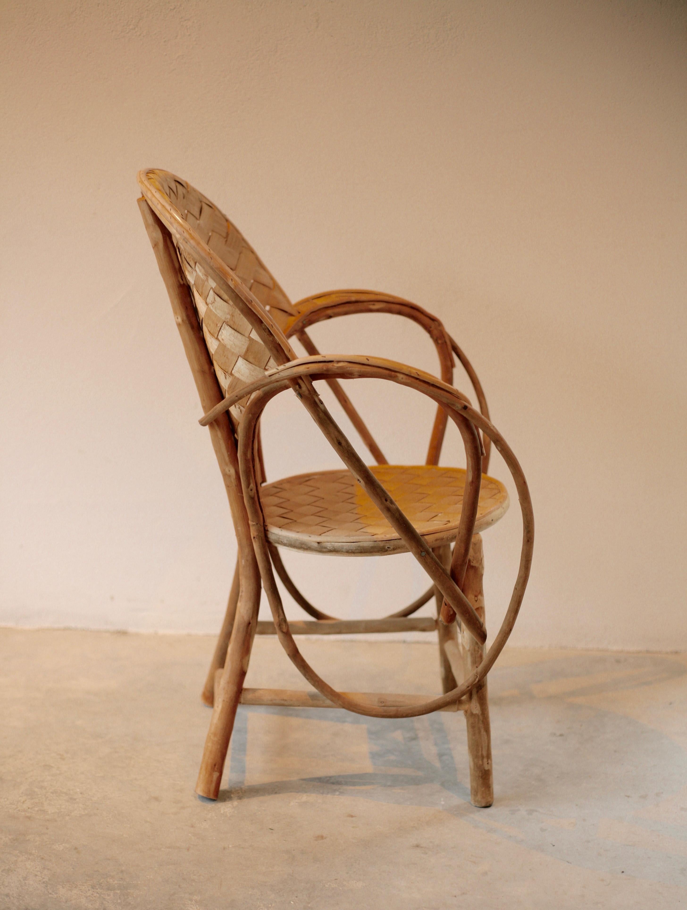 Arts and Crafts Set of 6 Wicker Chairs, Provence Chair, Designed by Le Corbusier For Sale