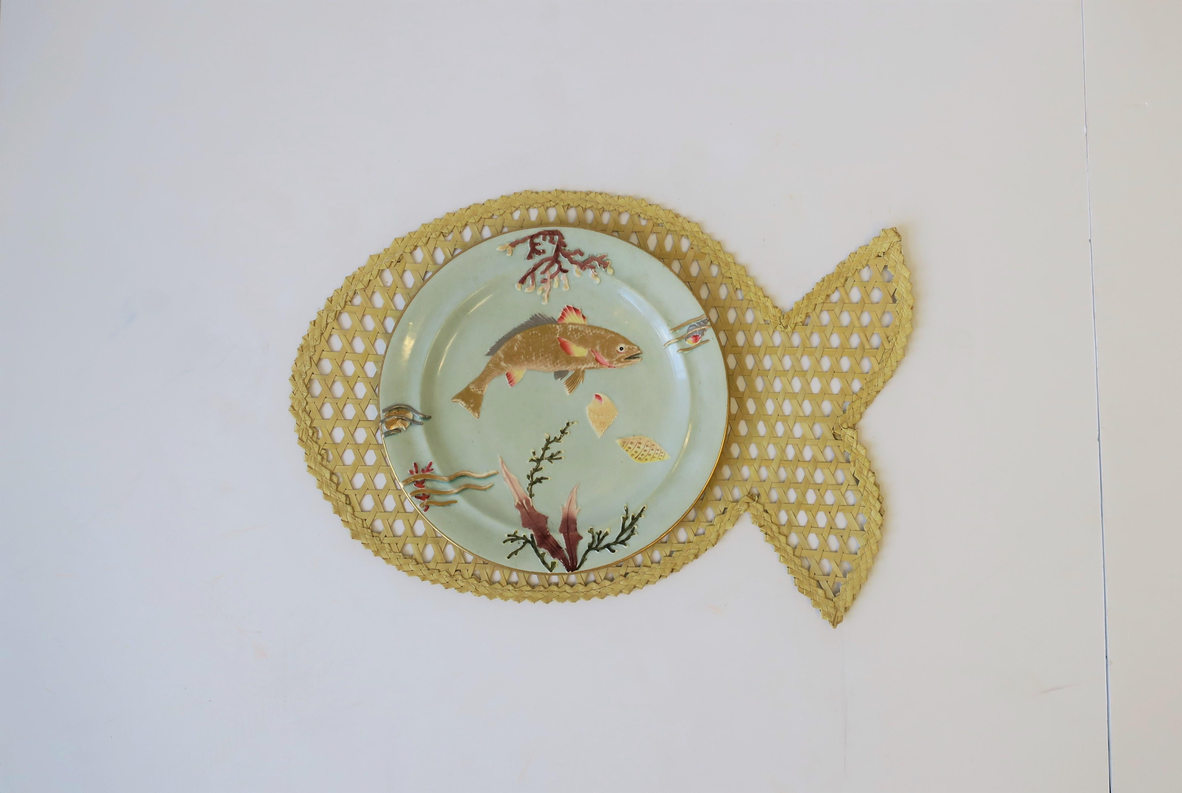 Set of Wicker Fish Table Placemats, circa 1970s 3