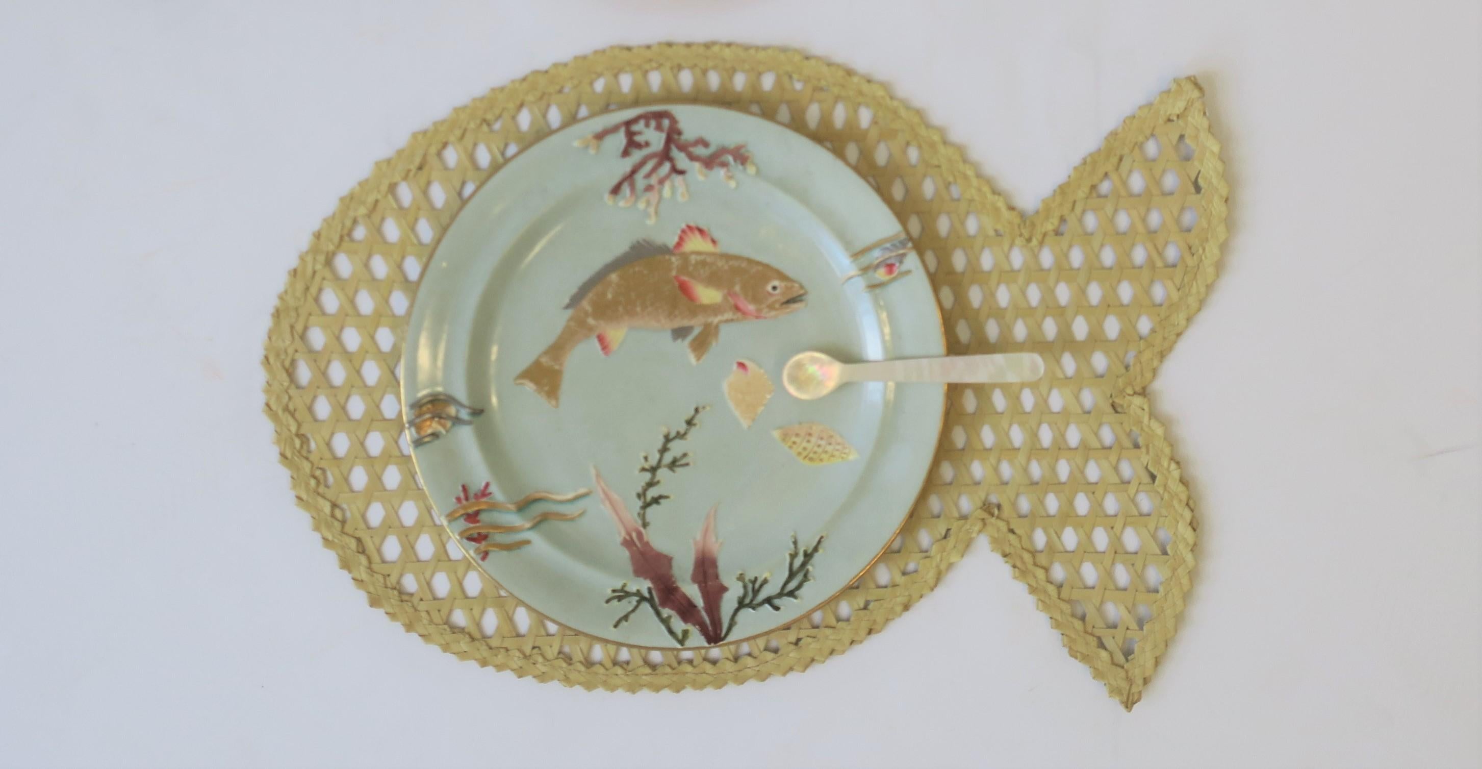 Set of Wicker Fish Table Placemats, circa 1970s 4