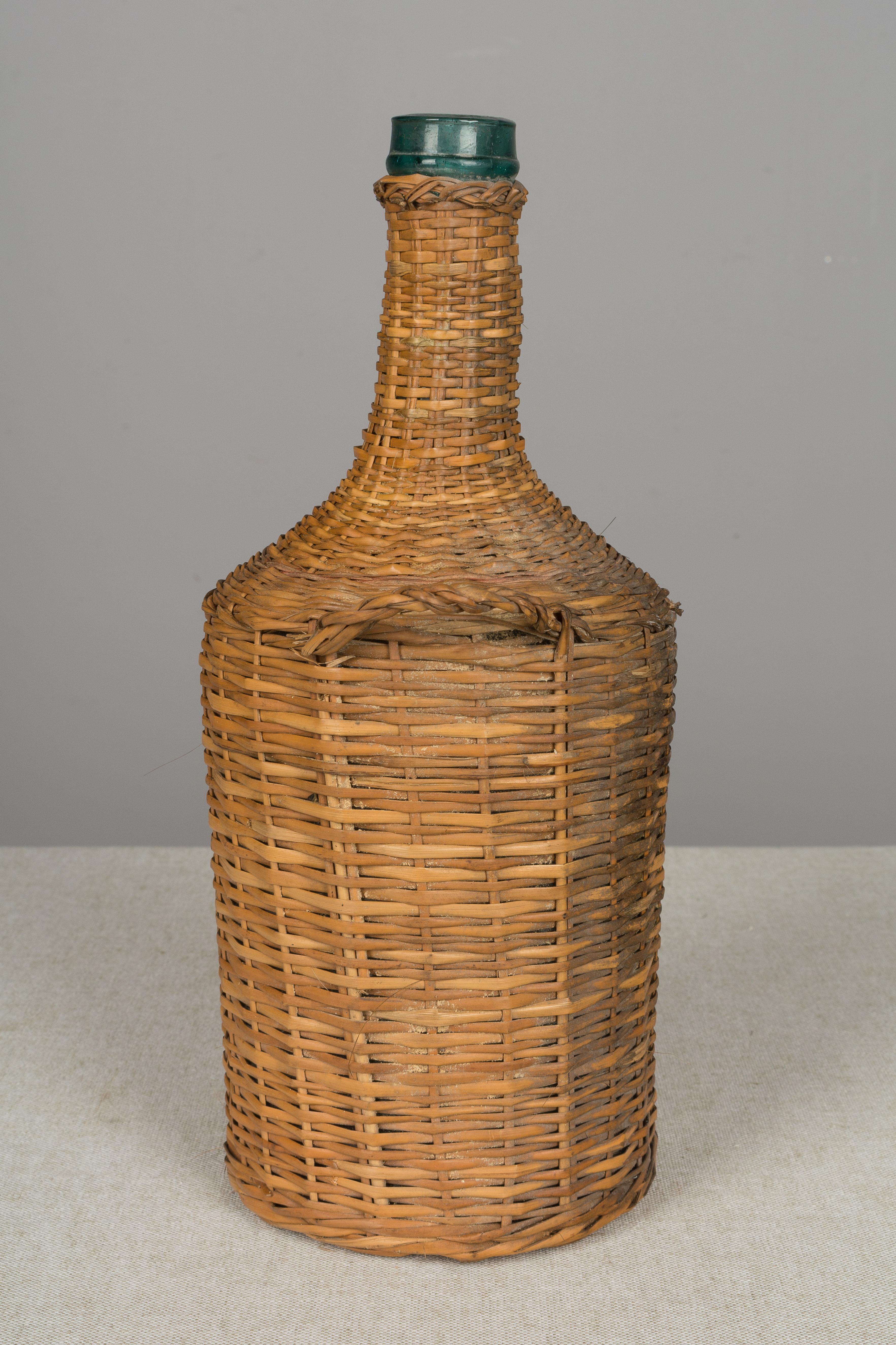 Set of 6 Wicker Wrapped Glass Bottles 11