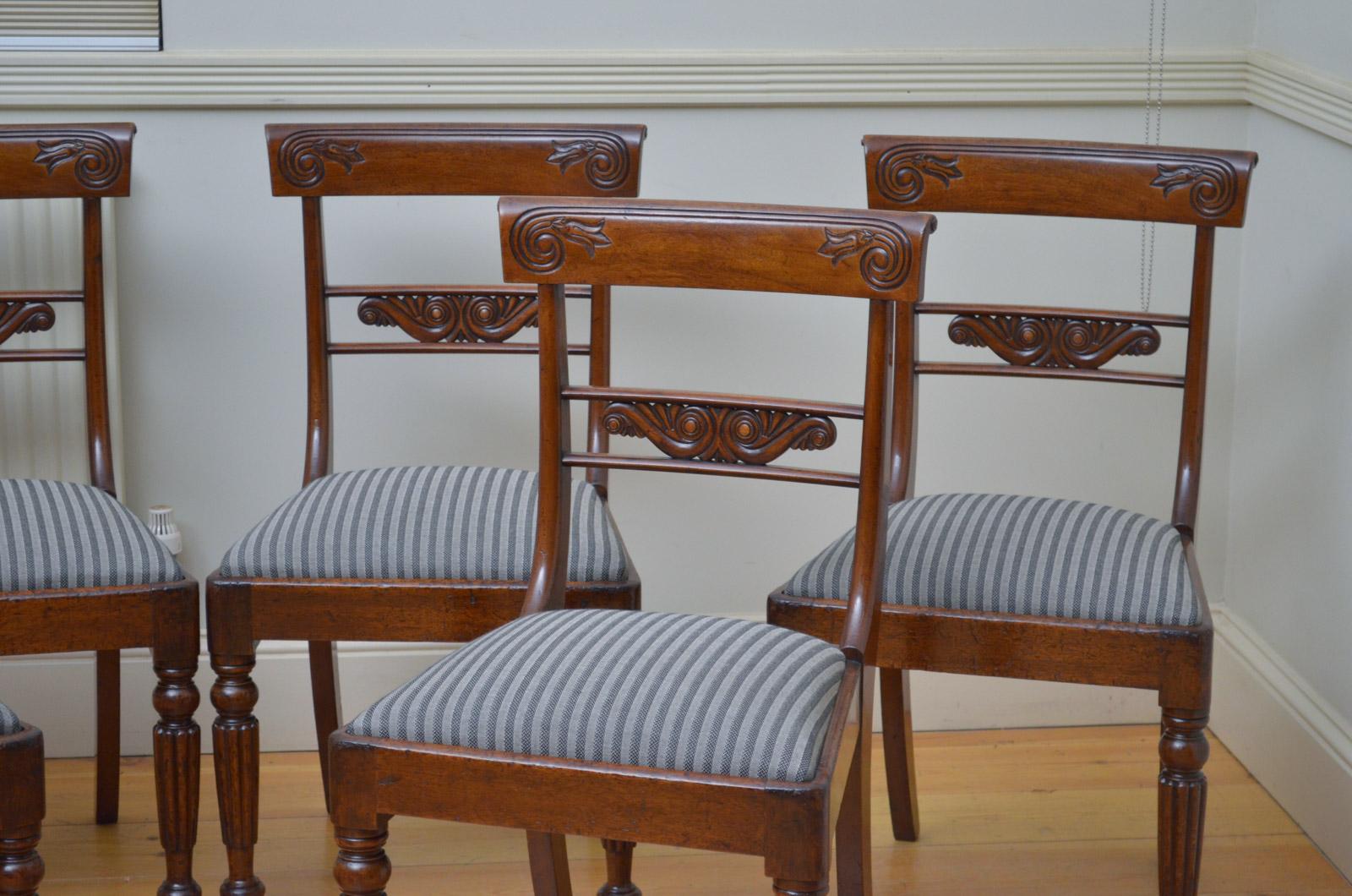 Set of 6 William IV Mahogany Dining Chairs In Good Condition In Whaley Bridge, GB