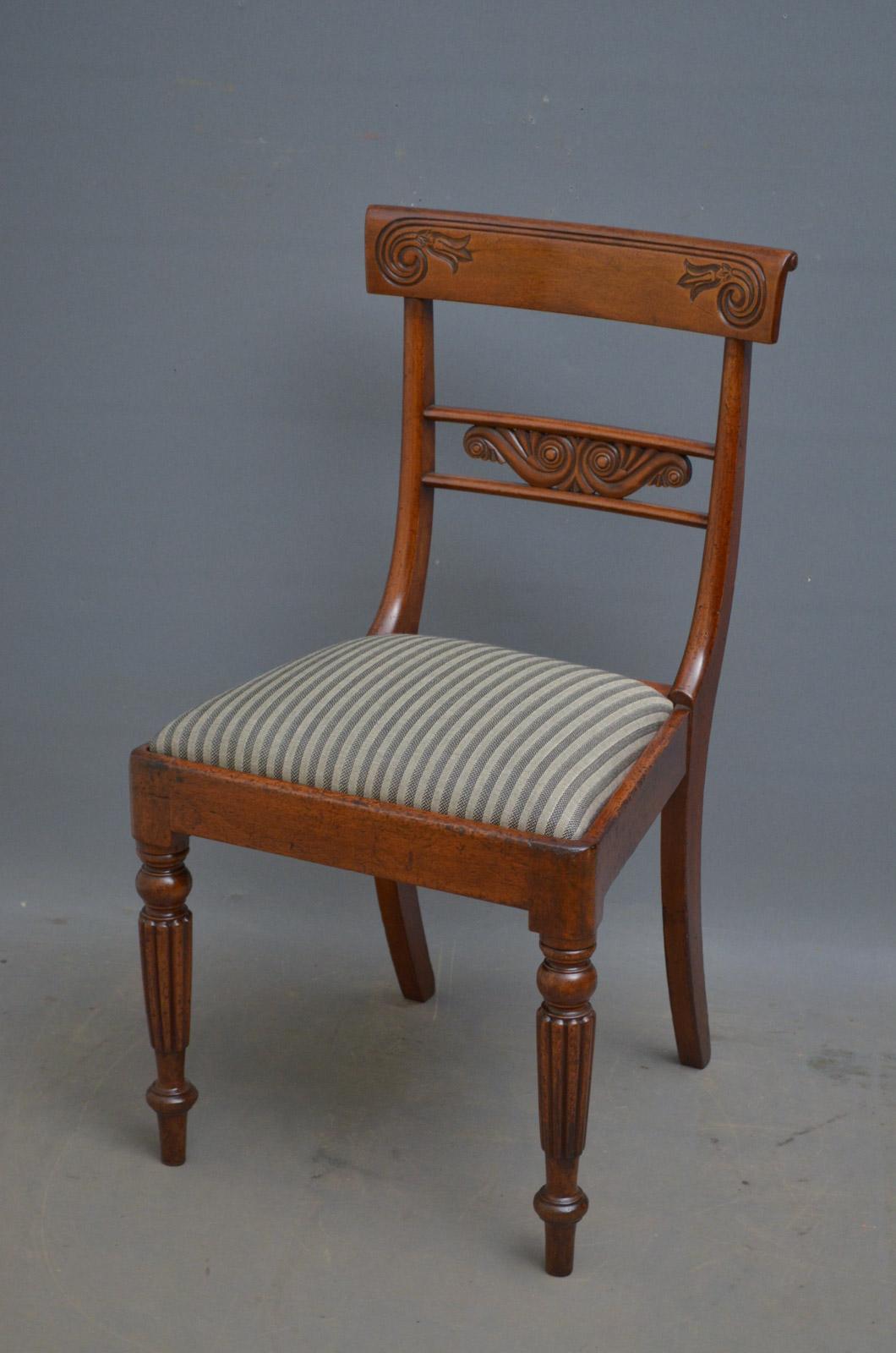 Mid-19th Century Set of 6 William IV Mahogany Dining Chairs