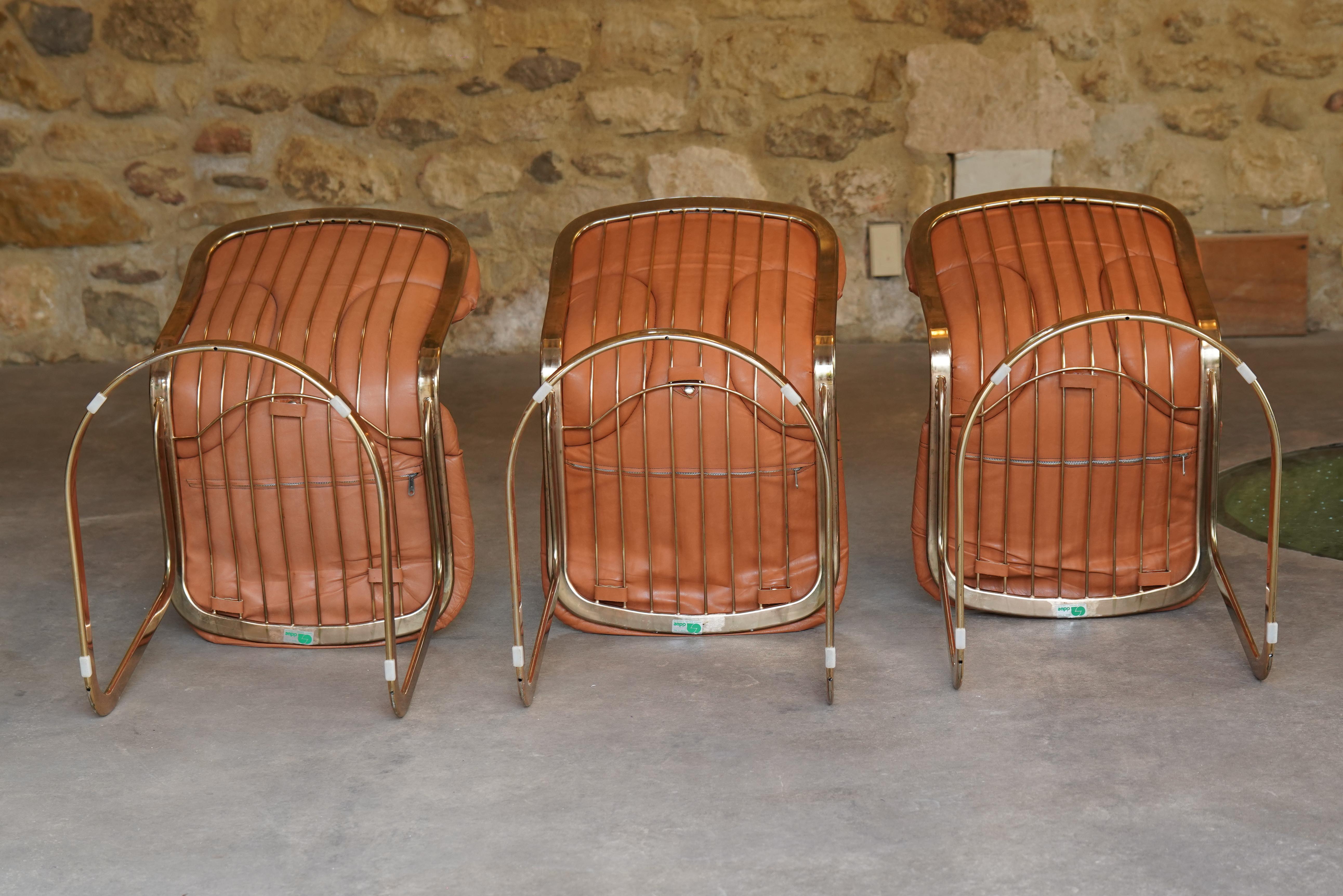 Italian Set of 6 Willy Rizzo Cantilever Dining chairs for Cidue, Italy 1970s
