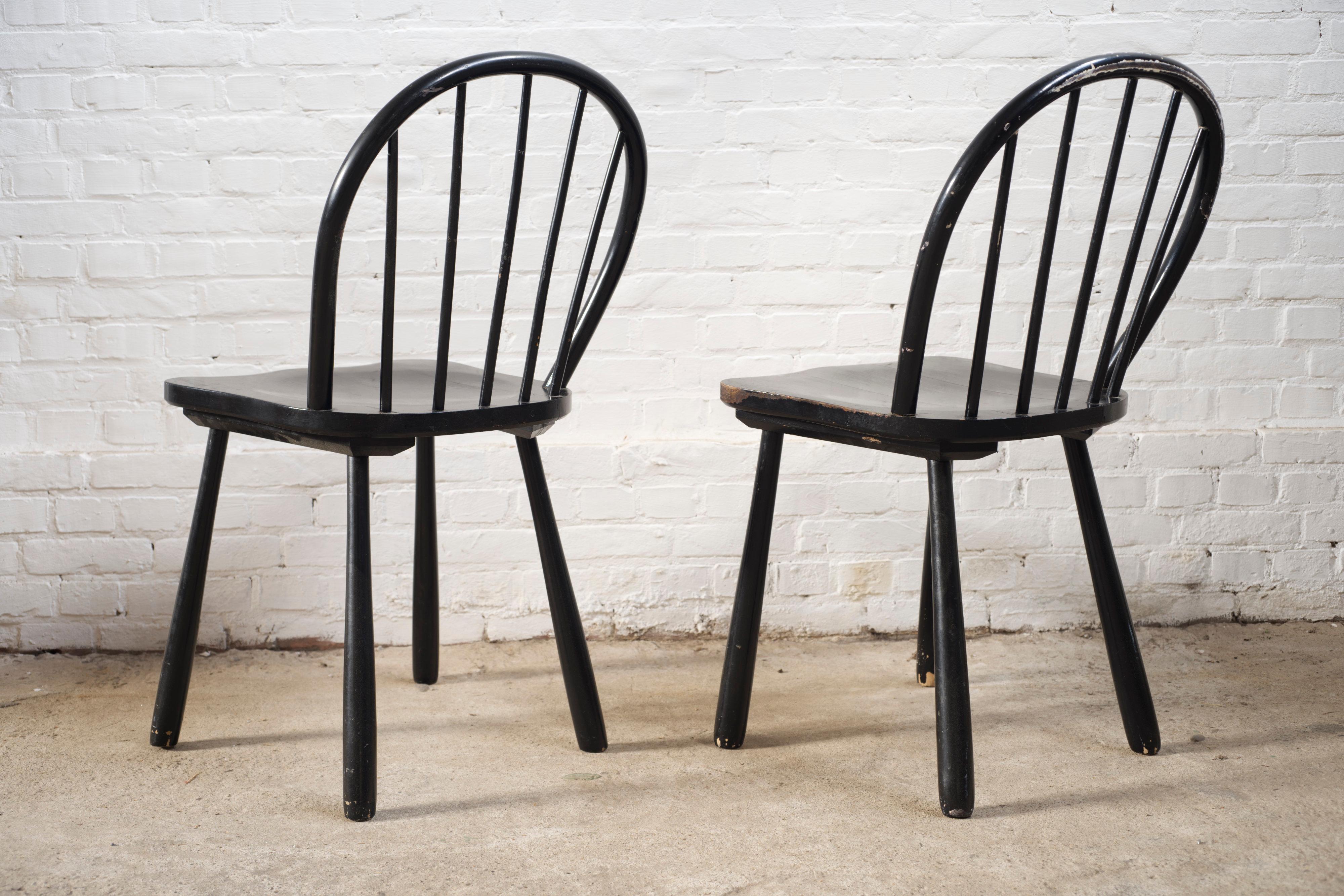 6 Esstischstühle 'Windsor' von Jørgen Anker Heegaard, Fritz Hansen, 1940 (Mitte des 20. Jahrhunderts) im Angebot