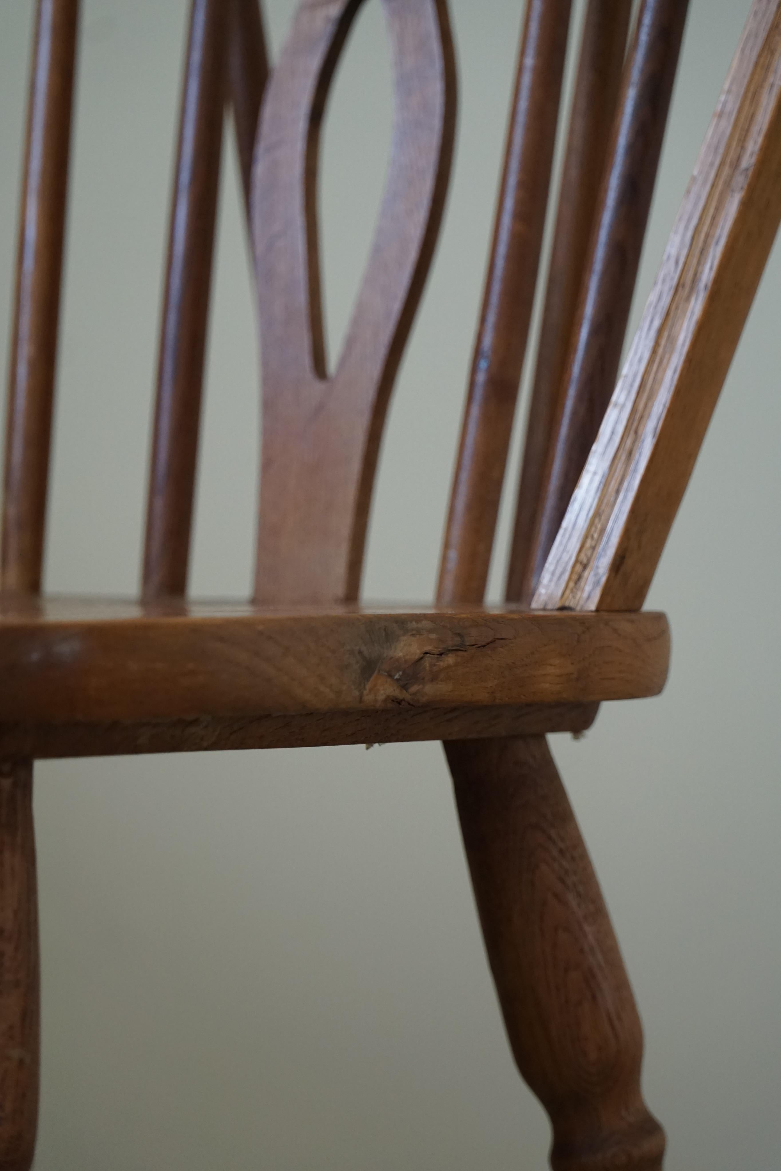 Set of 6 Windsor Dining Room Chairs in Oak, English Edwardian, 19th Century For Sale 1