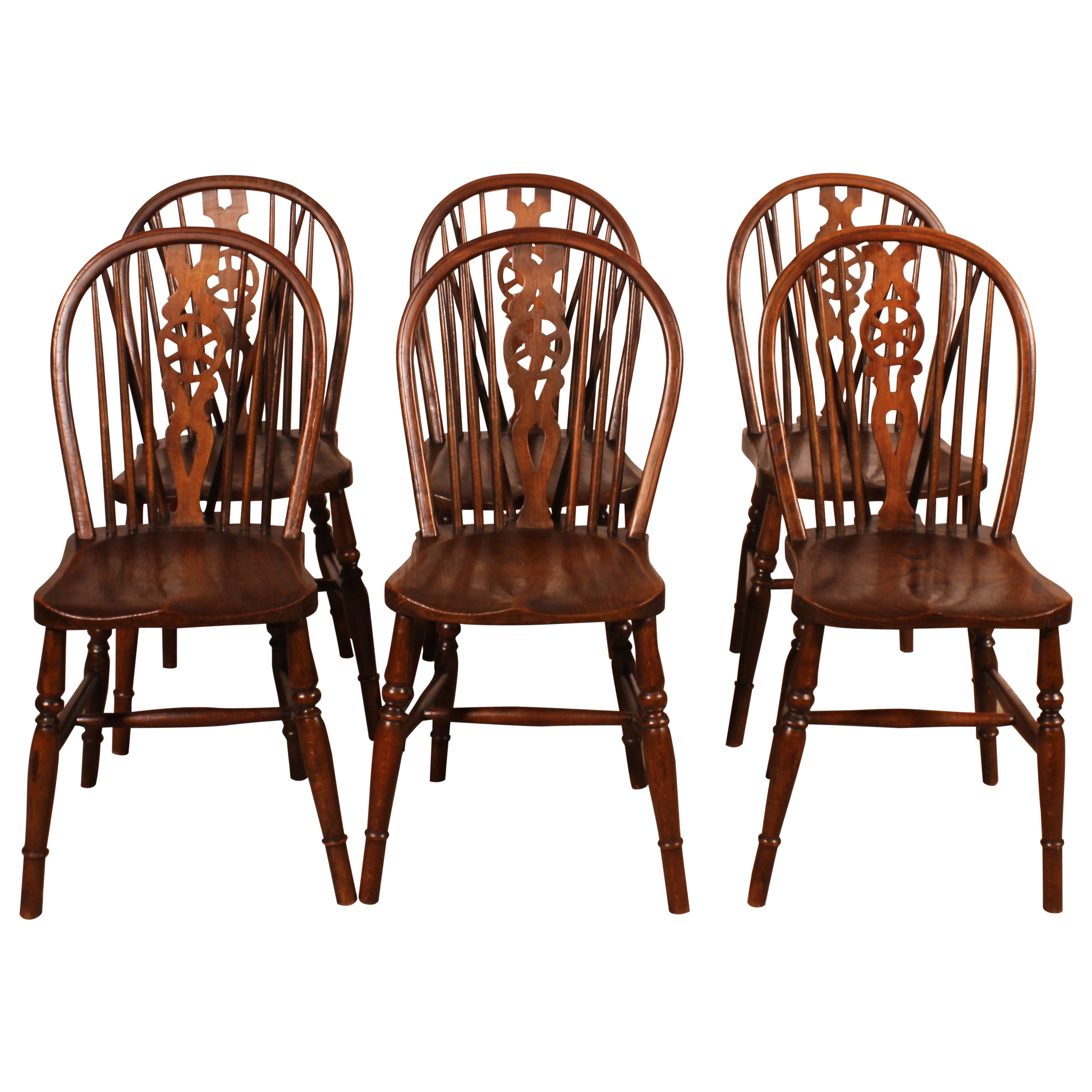 Set Of 6 Windsor Wheelback Chairs For Sale