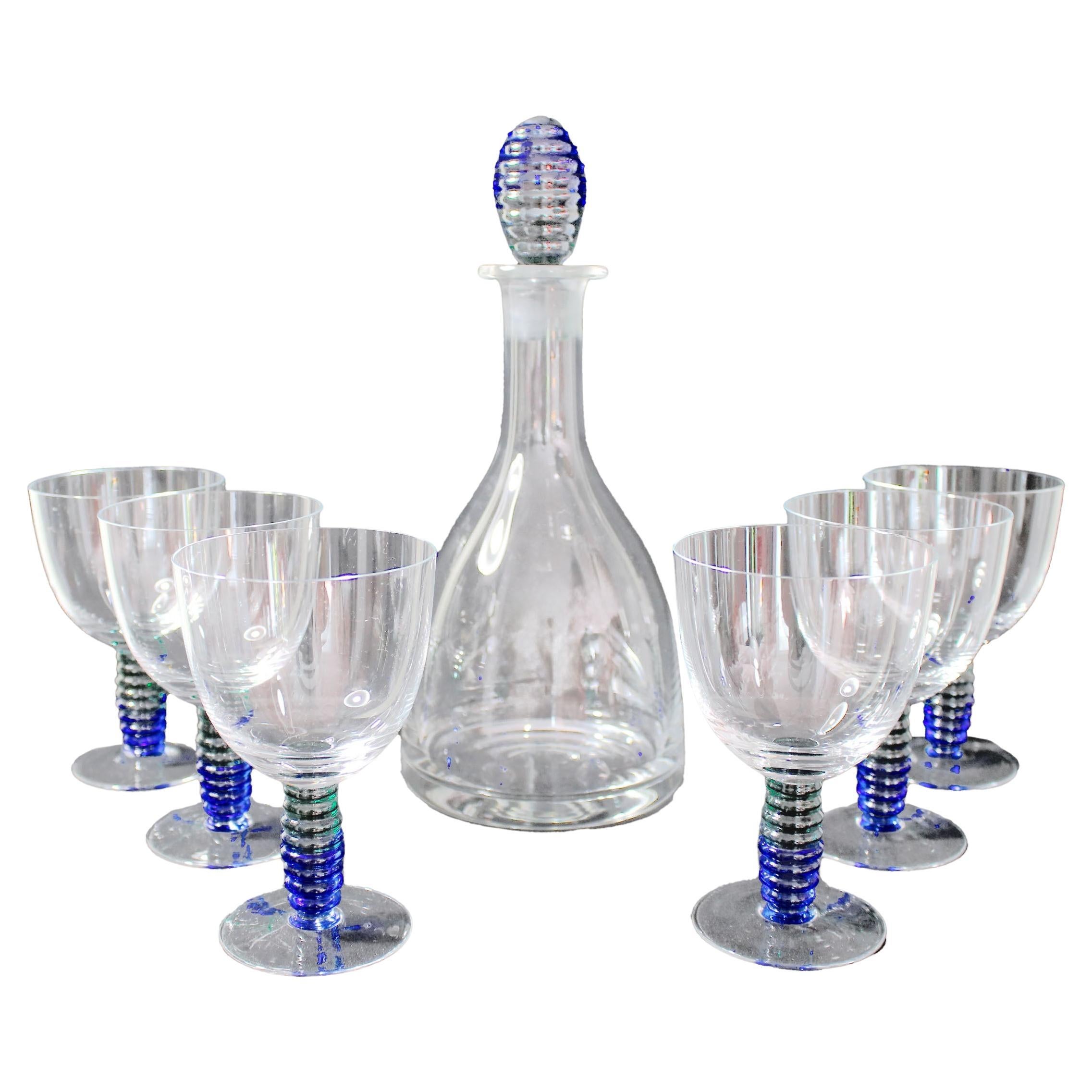 Set of Six Heavy Cut Glass English Wine Glasses For Sale at 1stDibs