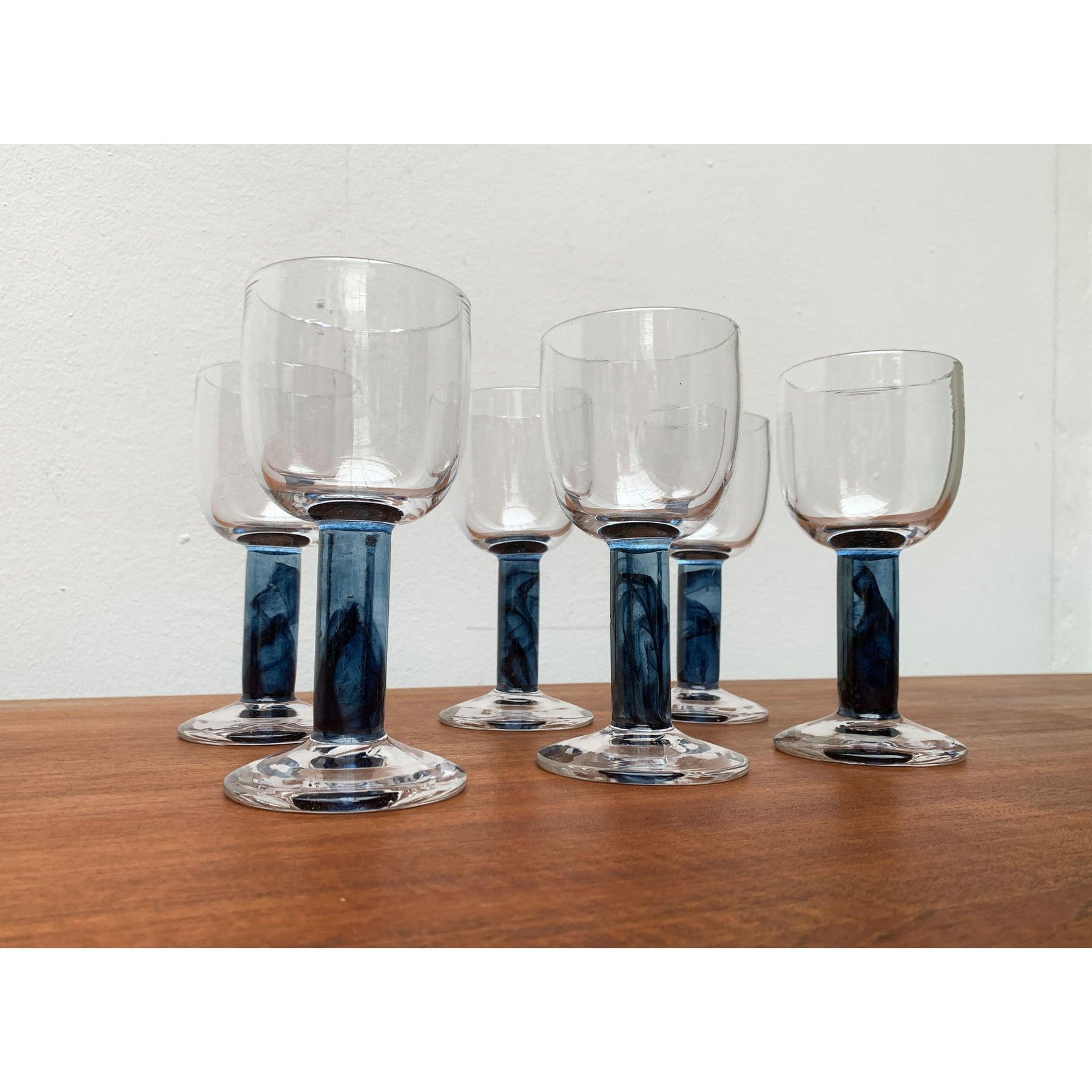 20th Century Set of 6 Wine Glasses by Regina Kaufmann for Glashagen Hütte For Sale