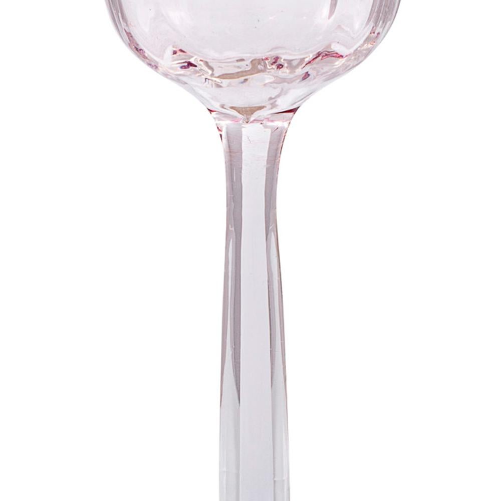 Austrian Set of 6 Wine Glasses Koloman Moser Meyr's Neffe circa 1901 Pink Jugendstil For Sale