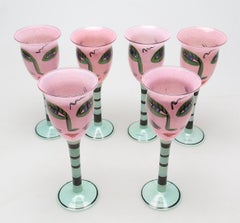 Set of 6 wine glasses "Open mind" by Ulrica Hydman Vallien for Kosta Boda