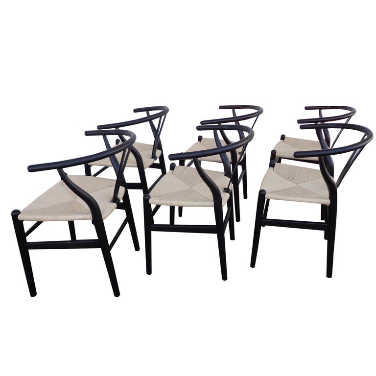 Set of 6 Wishbone Style Dining Chairs at 1stDibs wishbone chair set
