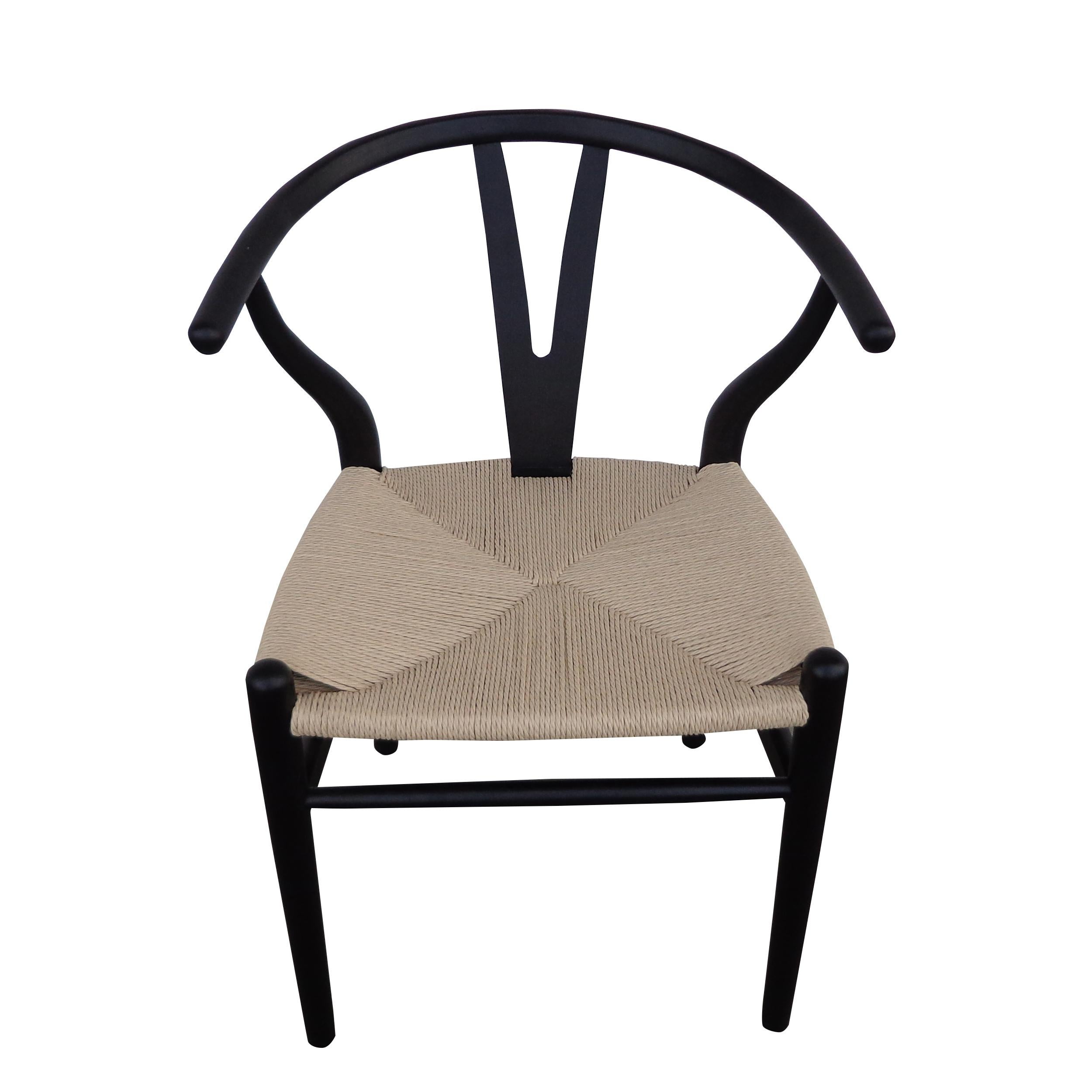 Mid-Century Modern Set of 6 Wishbone Style Dining Chairs