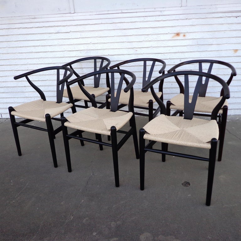 Set of 6 Wishbone Style Dining Chairs at 1stDibs wishbone chair set